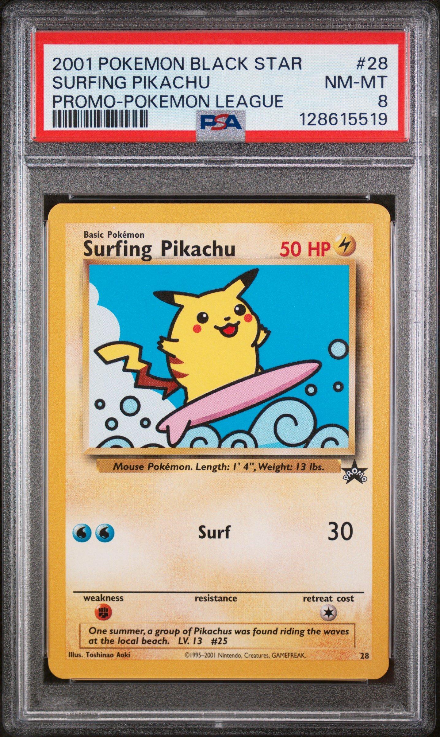 2001 Pokemon Promo Black Star 28 Surfing Pikachu Pokemon League