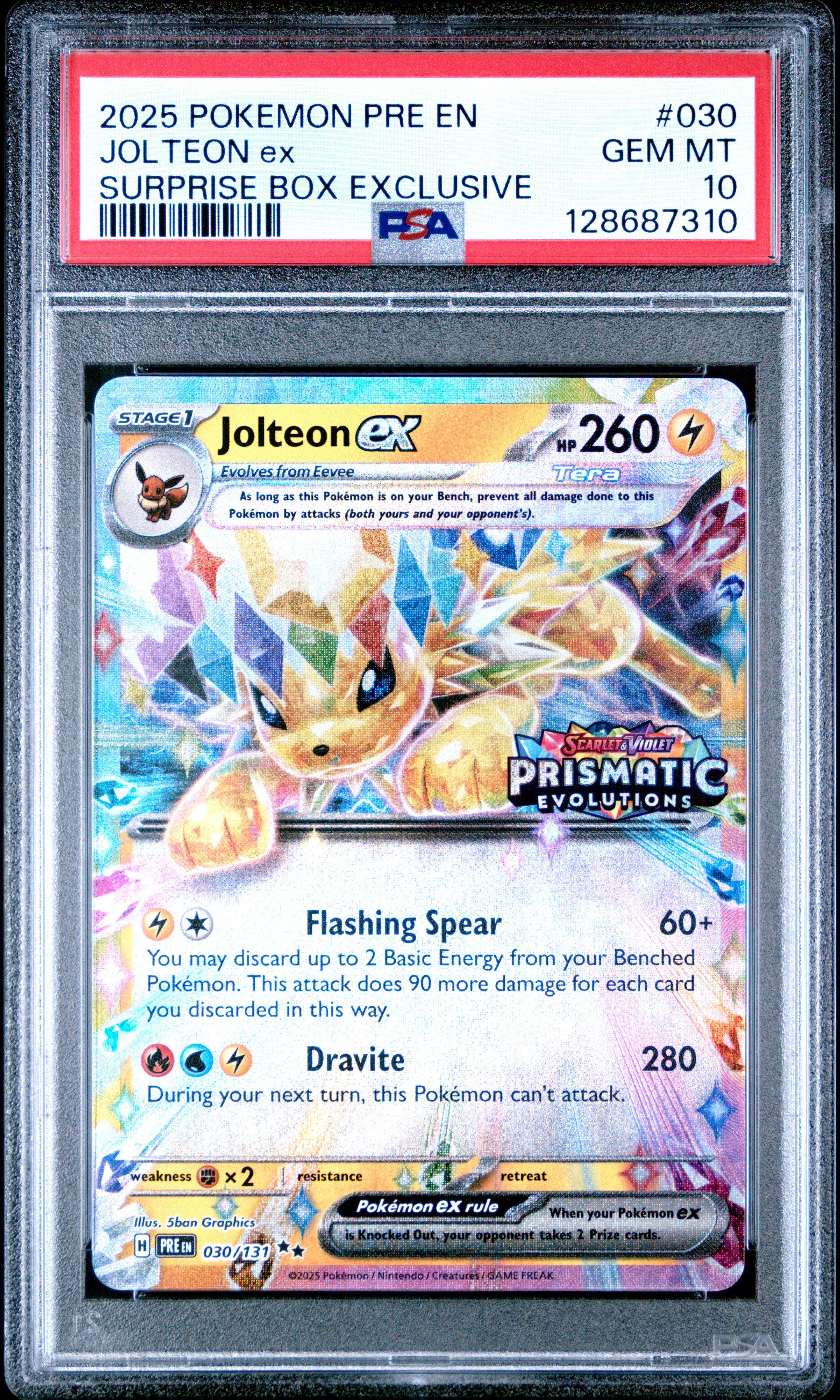 2025 Pokemon Pre En-prismatic Evolutions 030 Jolteon Ex Surprise