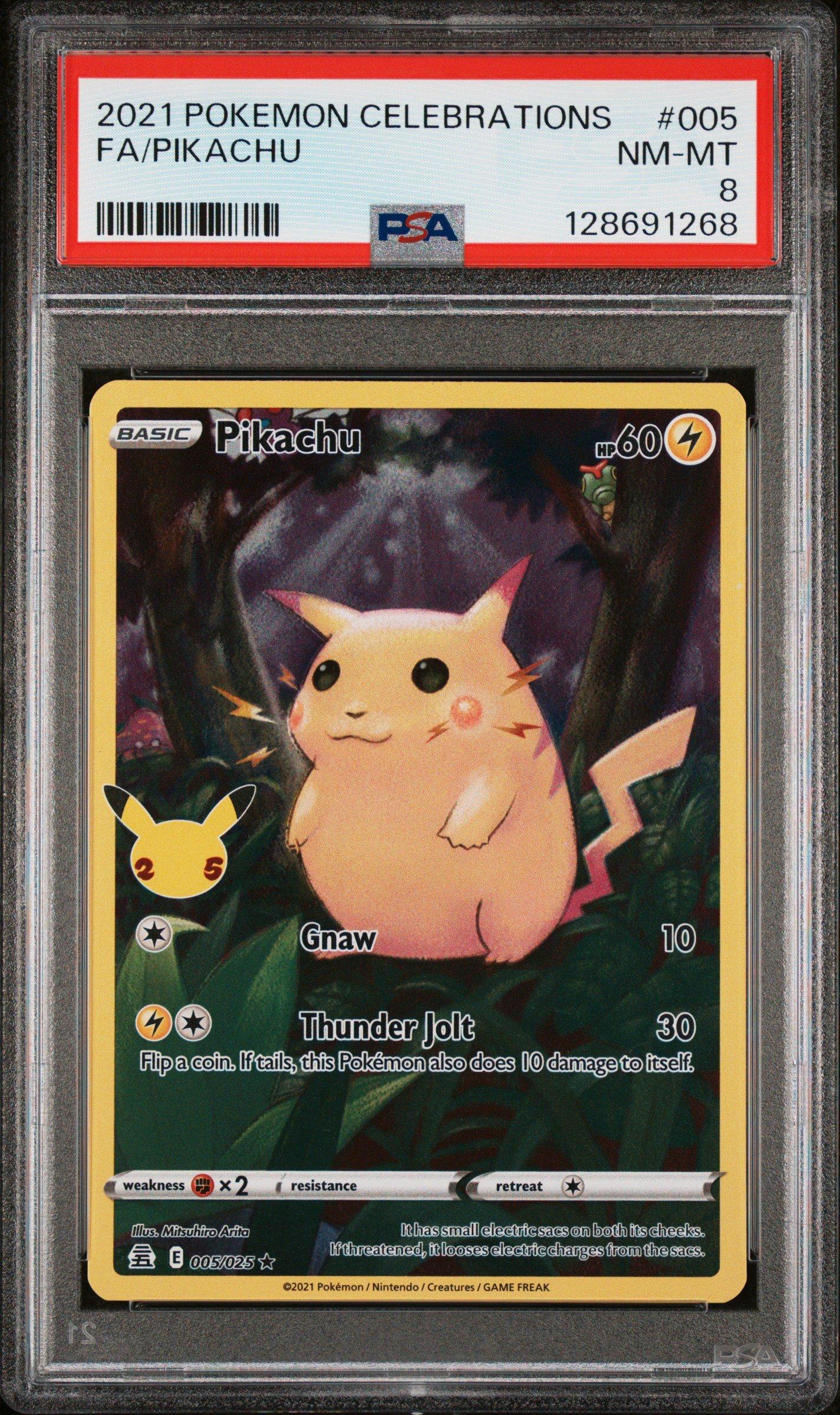 【PSA8】ピカチュウ 005/025 Celebrations NM-MT 2021 Pokemon Celebrations 005 Full Art/pikachu PSA 8 Graded Card