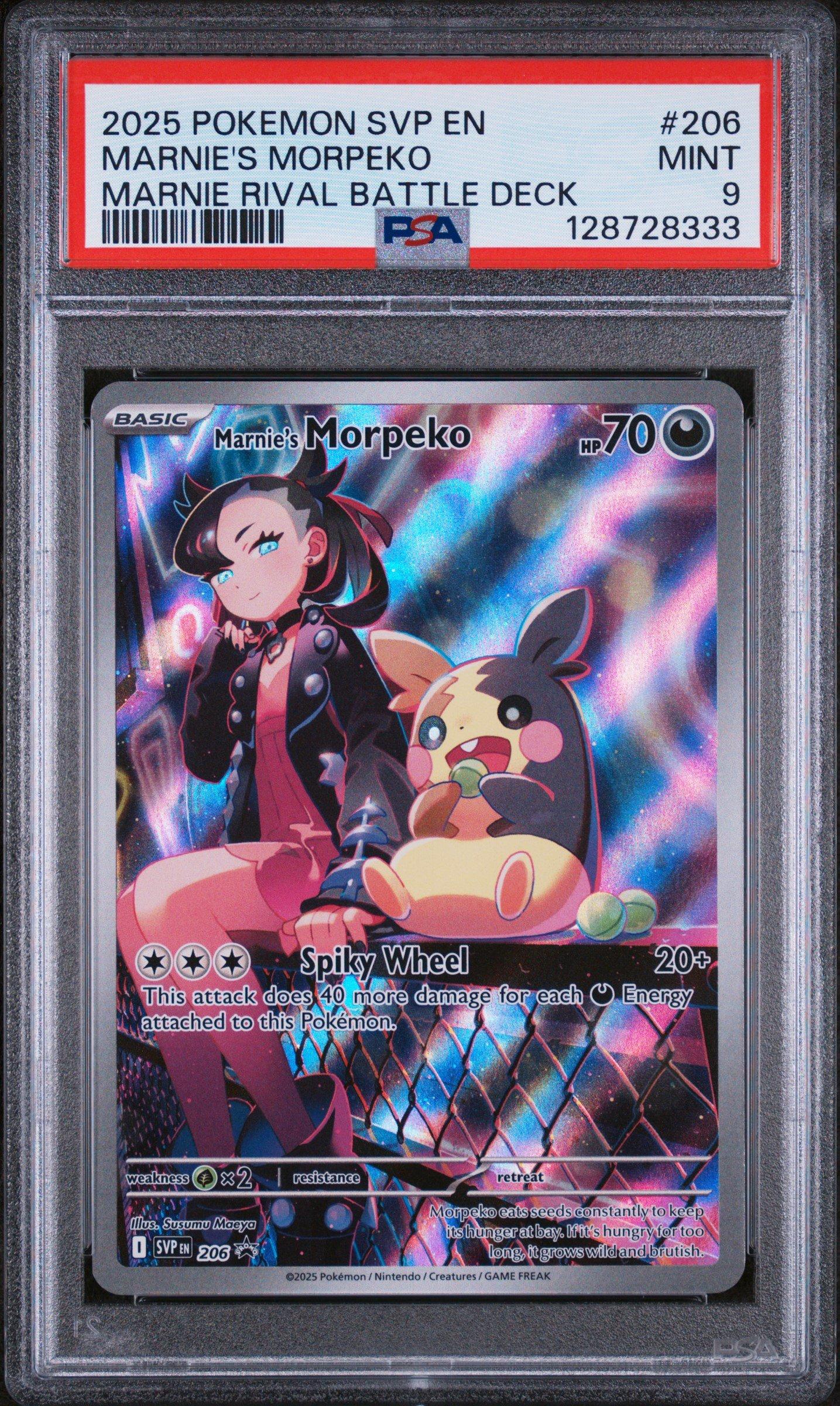 2025 Pokemon Svp En-sv Black Star Promo 206 Marnie's Morpeko Marnie Rival  Battle Deck PSA 9 Graded Card | GameStop