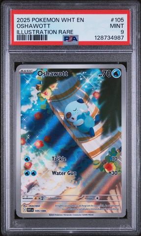 2025 Pokemon Wht En-white Flare 105 Oshawott Illustration Rare PSA