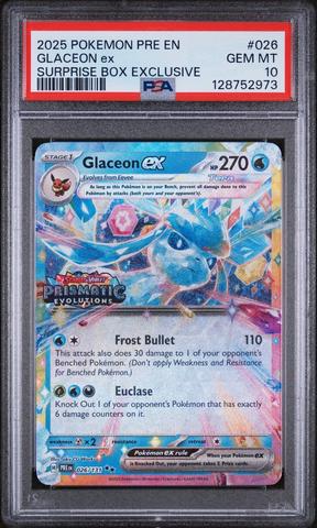 2025 Pokemon Pre En-prismatic Evolutions 026 Glaceon Ex Surprise