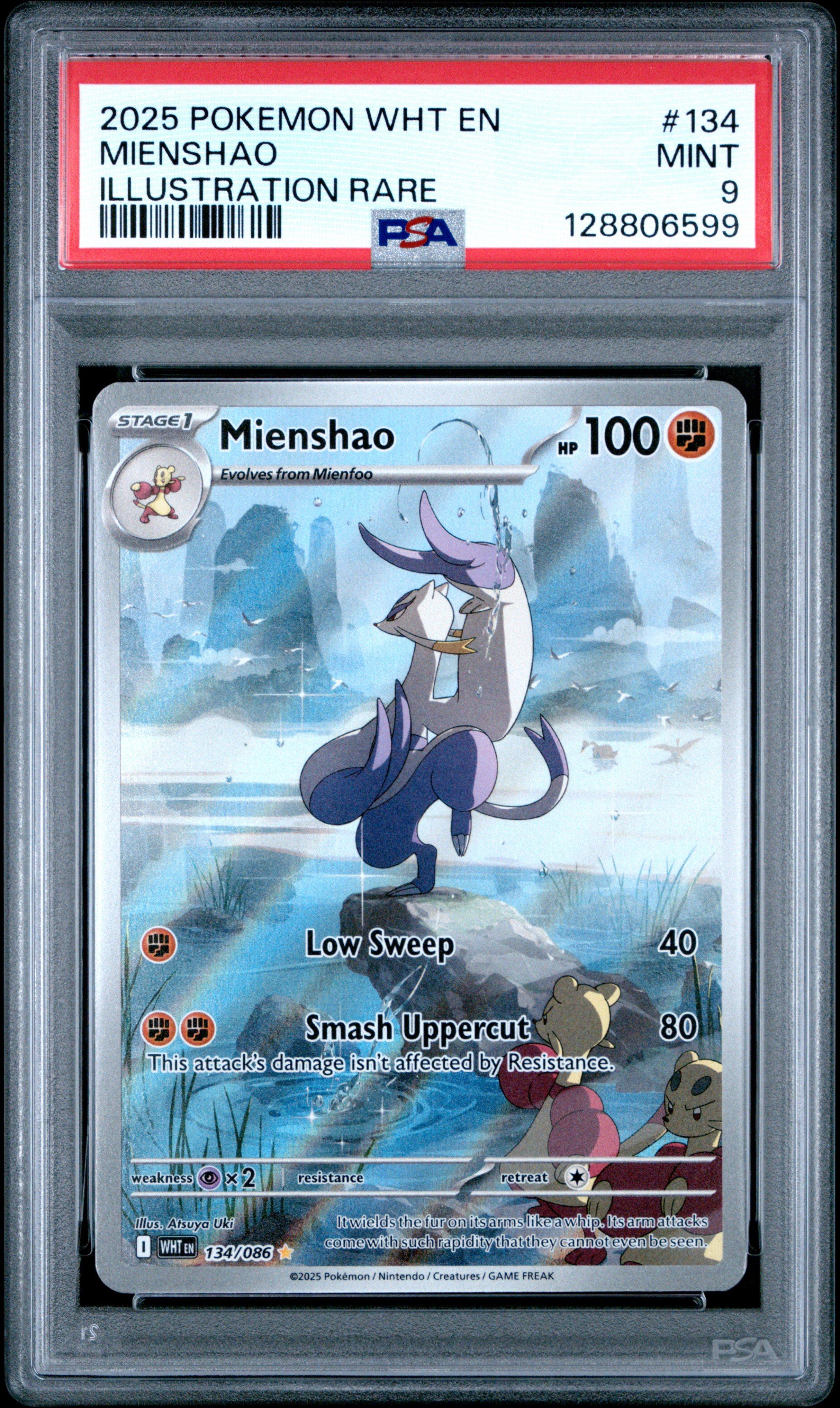 2025 Pokemon Wht En-white Flare 134 Mienshao Illustration Rare PSA 9