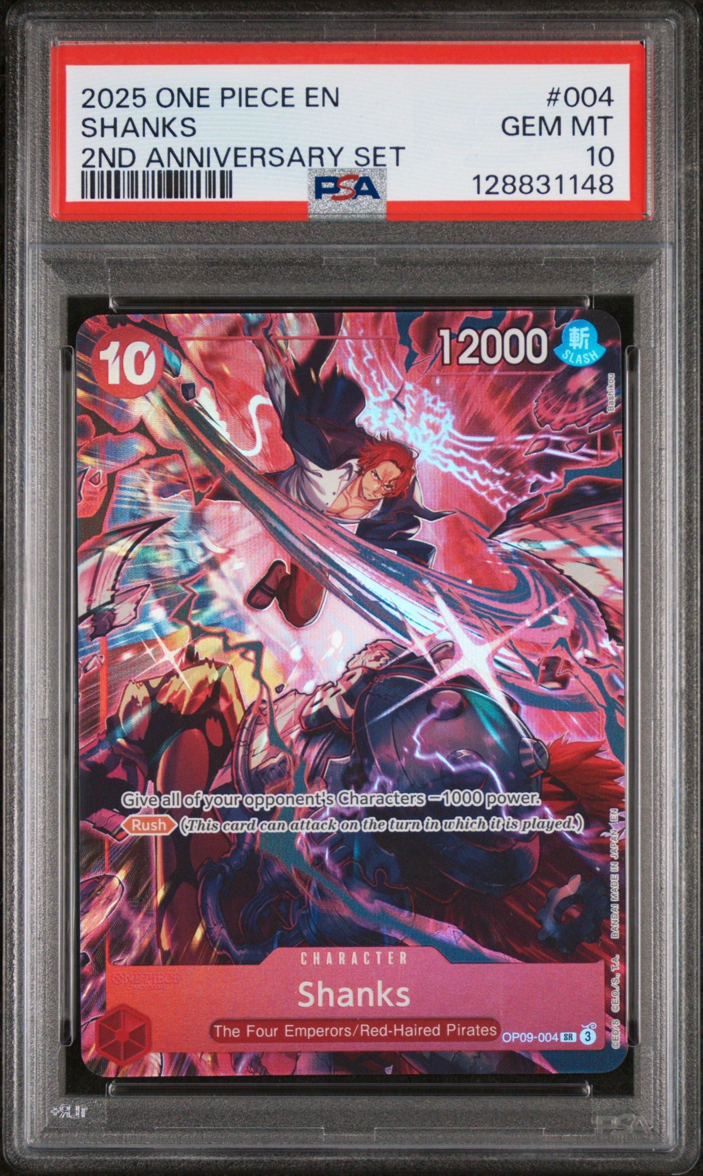2025 One Piece English Version 2nd Anniversary Set 004 Shanks PSA