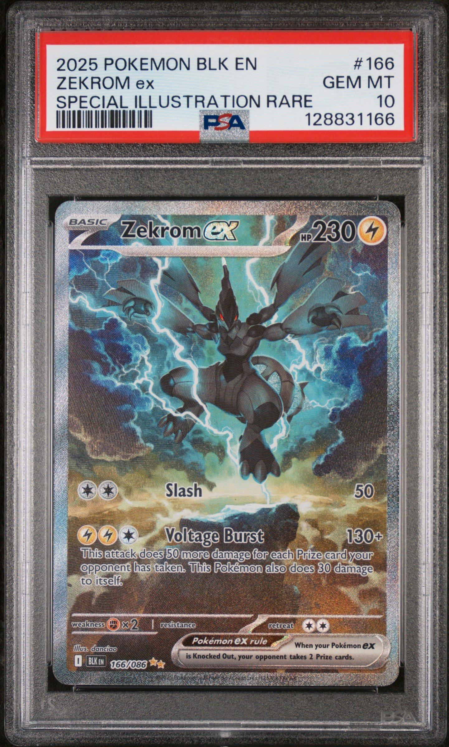 2025 Pokemon Blk En-black Bolt 166 Zekrom Ex Special Illustration