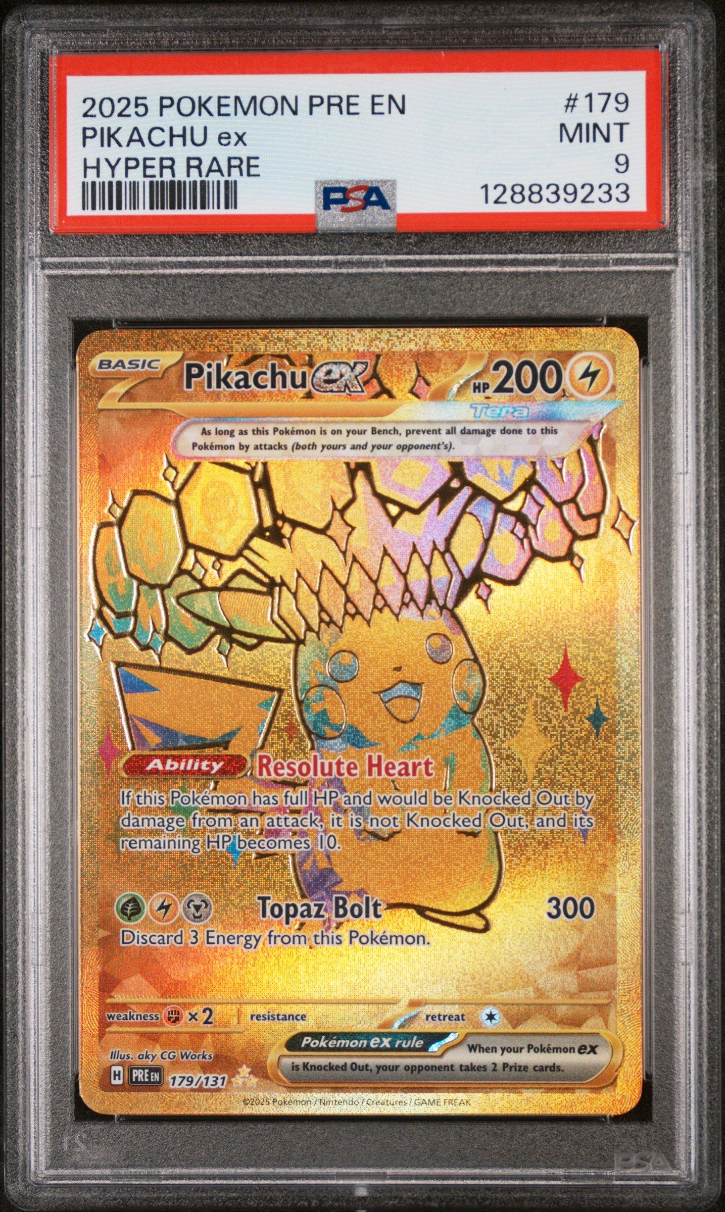 2025 Pokemon Pre En-prismatic Evolutions 179 Pikachu Ex Hyper Rare