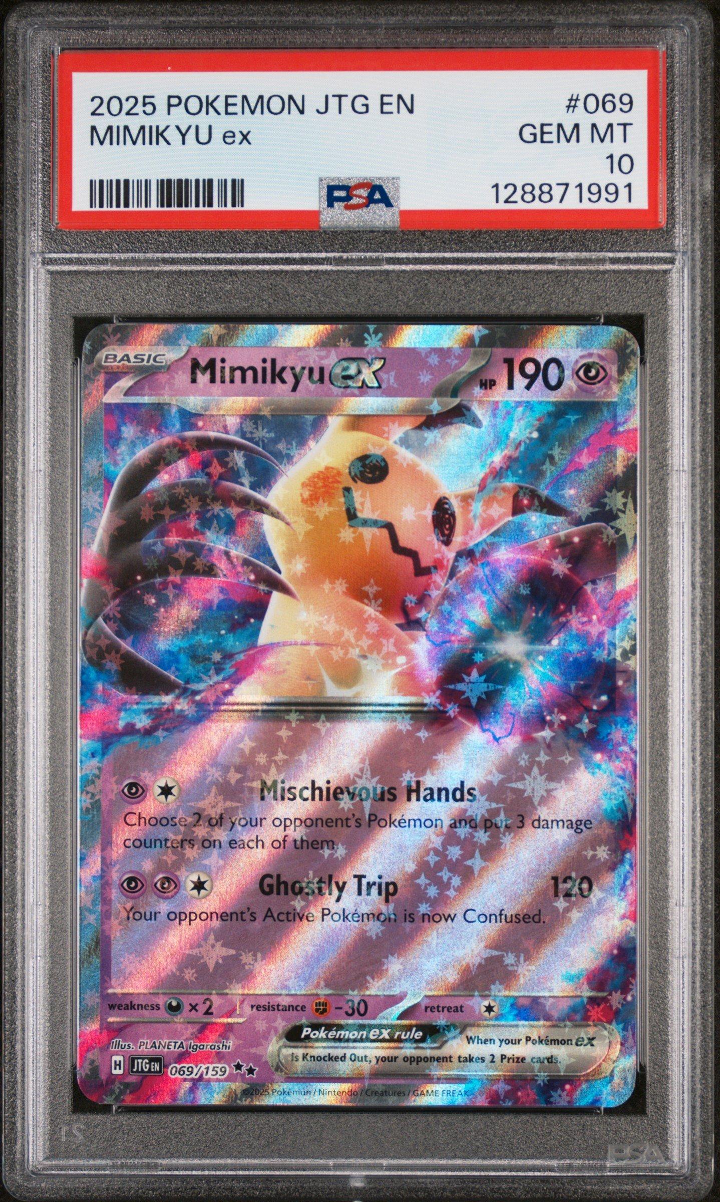 2025 Pokemon Jtg En-journey Together 069 Mimikyu Ex PSA 10 Graded