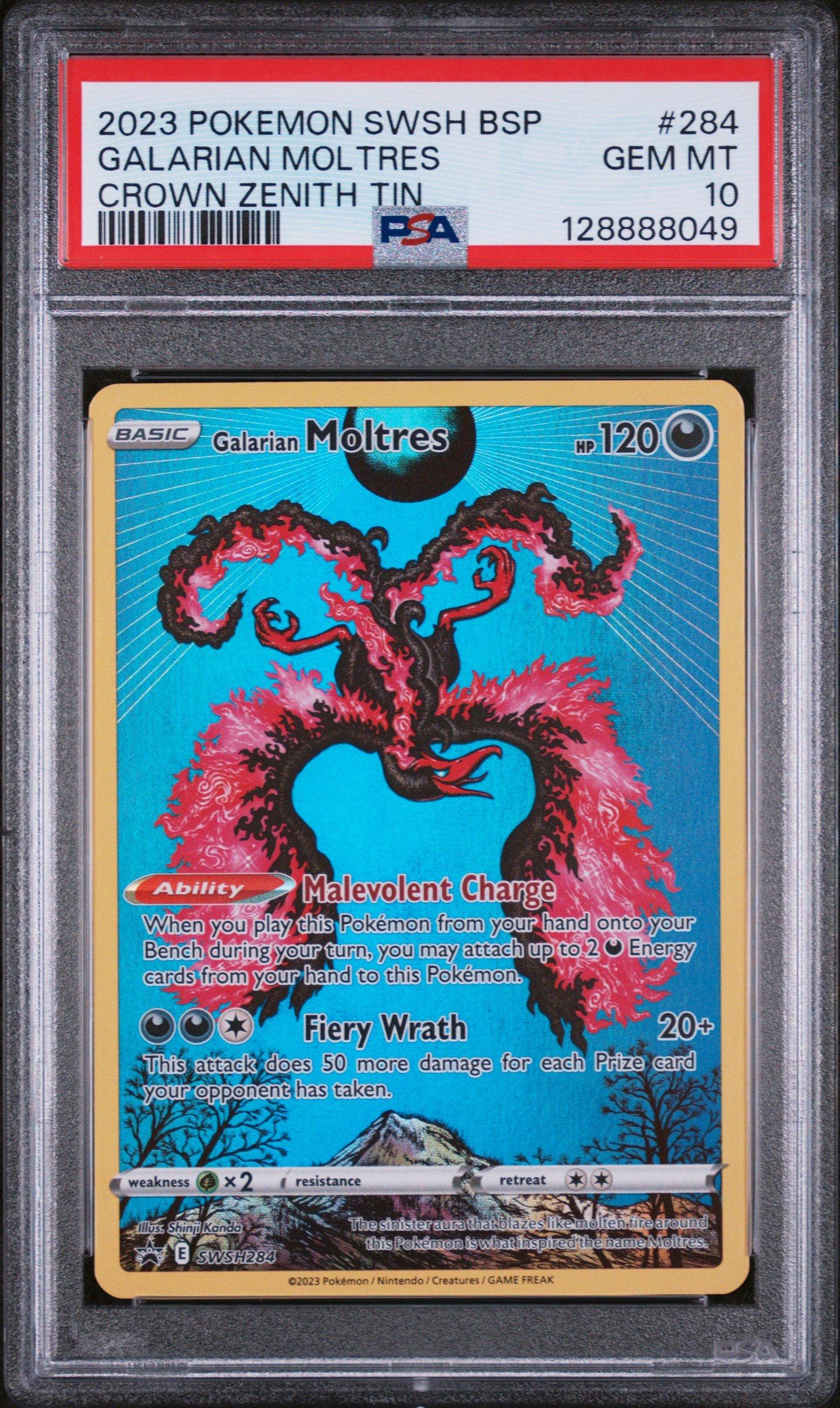 2023 Pokemon Swsh Black Star Promo 284 Galarian Moltres Crown