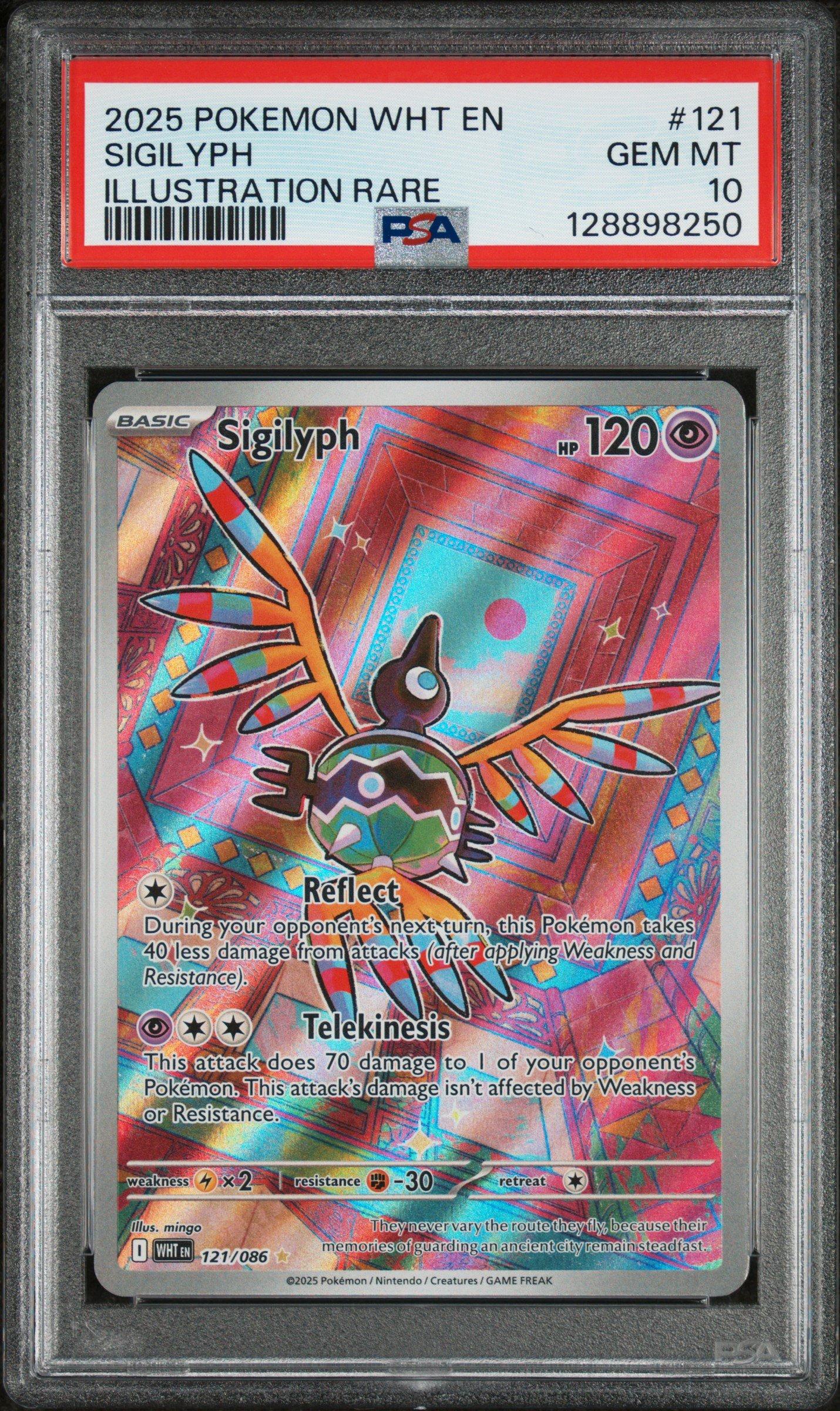 2025 Pokemon Wht En-white Flare 121 Sigilyph Illustration Rare PSA