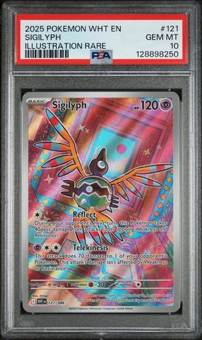 2025 Pokemon Wht En-white Flare 121 Sigilyph Illustration Rare PSA
