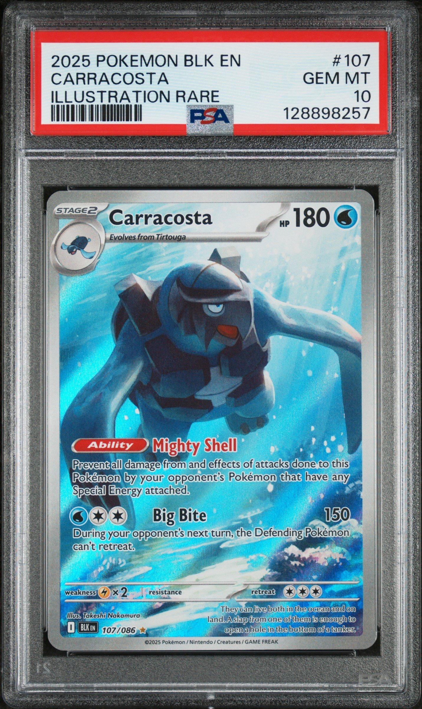 2025 Pokemon Blk En-black Bolt 107 Carracosta Illustration Rare PSA 10  Graded Card | GameStop