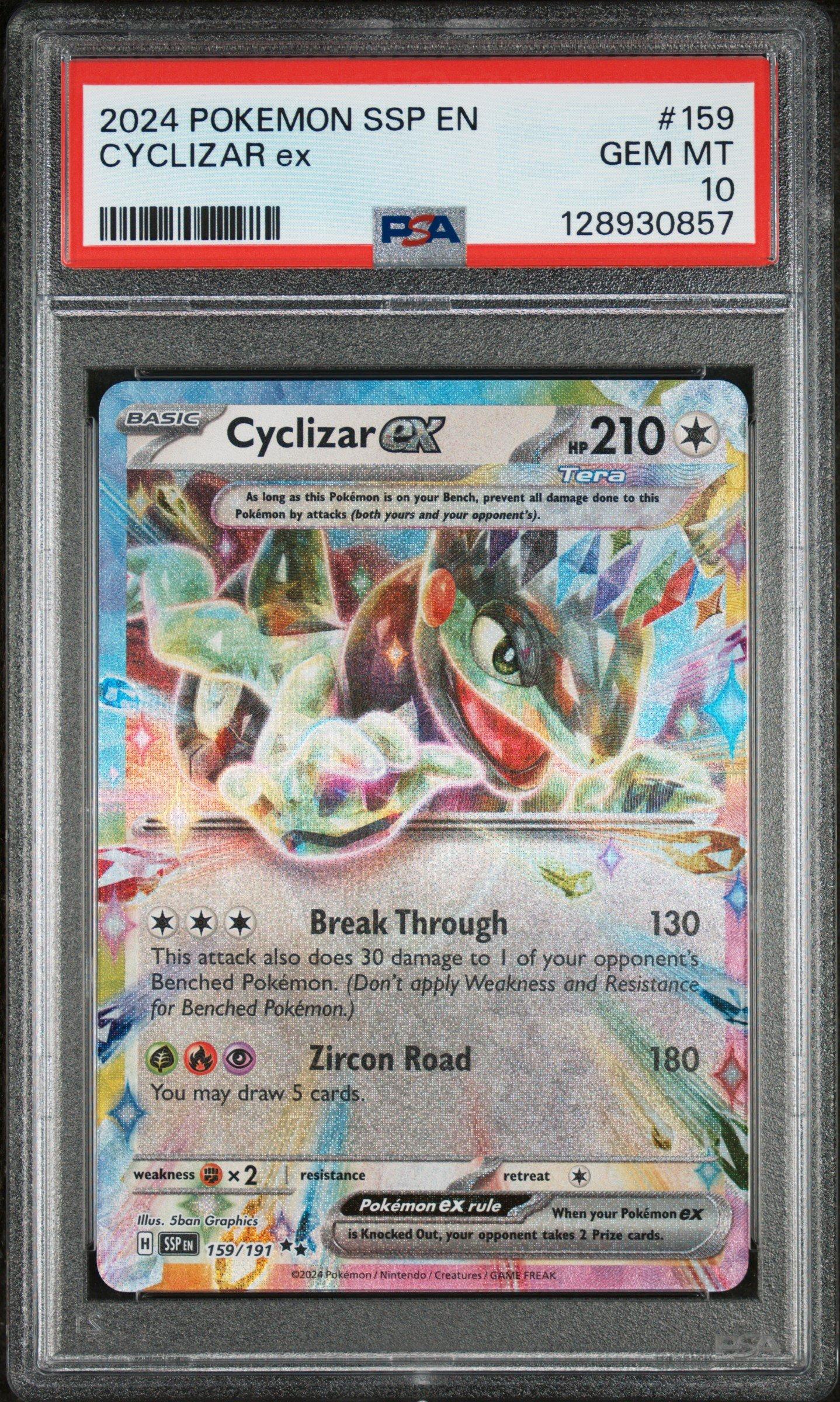 2024 Pokemon Ssp En-surging Sparks 159 Cyclizar Ex PSA 10 Graded