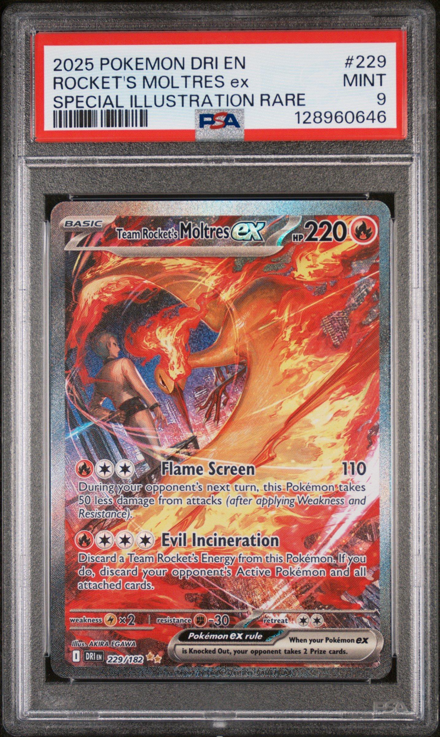 2025 Pokemon Dri En-destined Rivals 229 Team Rocket's Moltres Ex