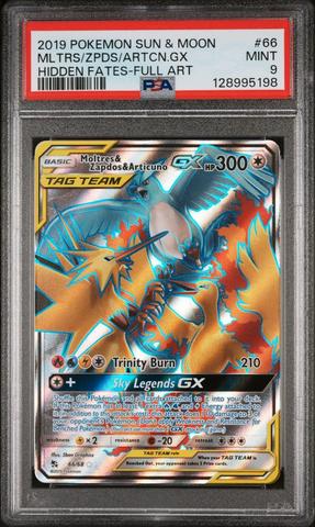 2019 Pokemon Sun & Moon Hidden Fates 66 Full Art/moltres & Zapdos
