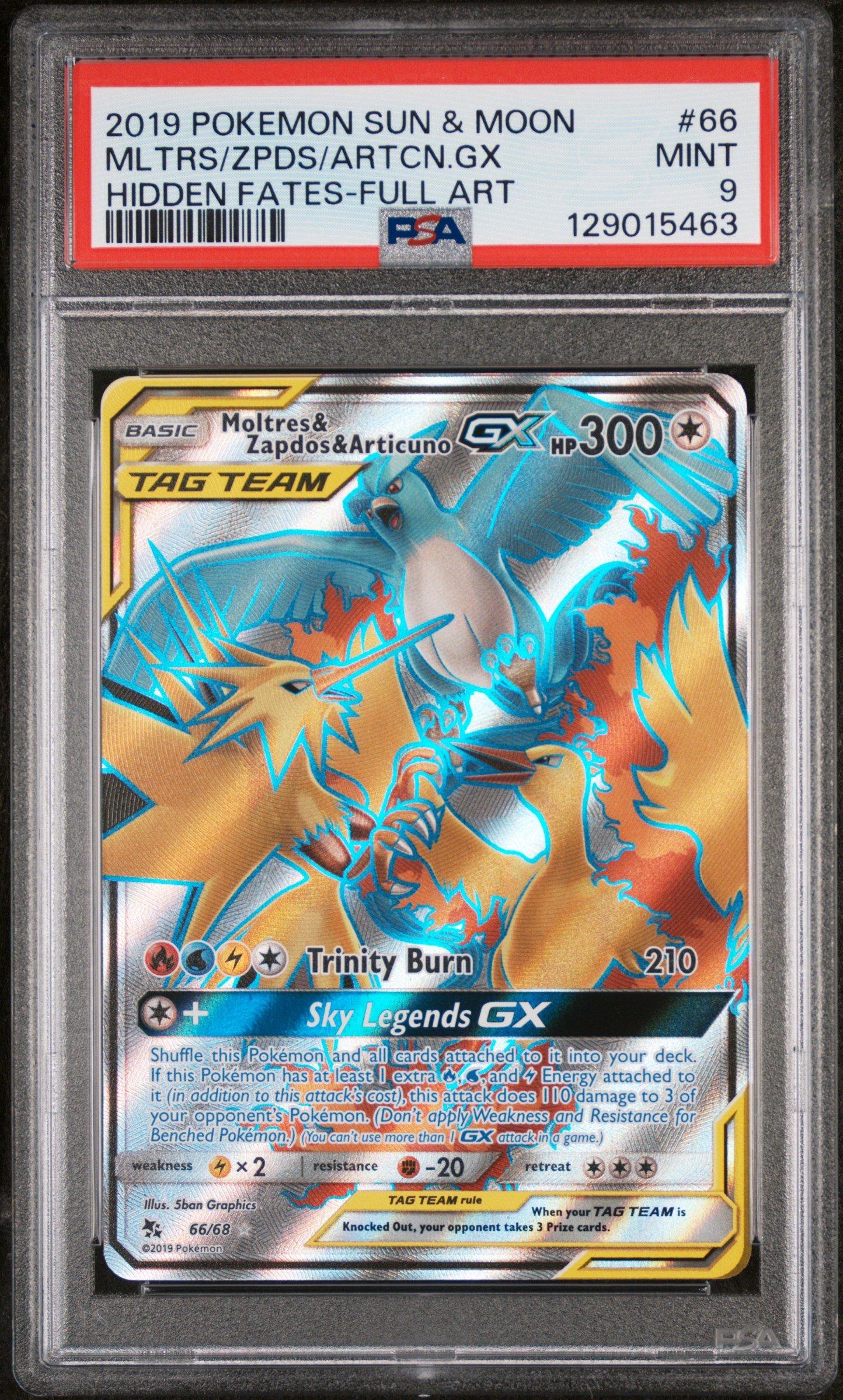 2019 Pokemon Sun & Moon Hidden Fates 66 Full Art/moltres & Zapdos