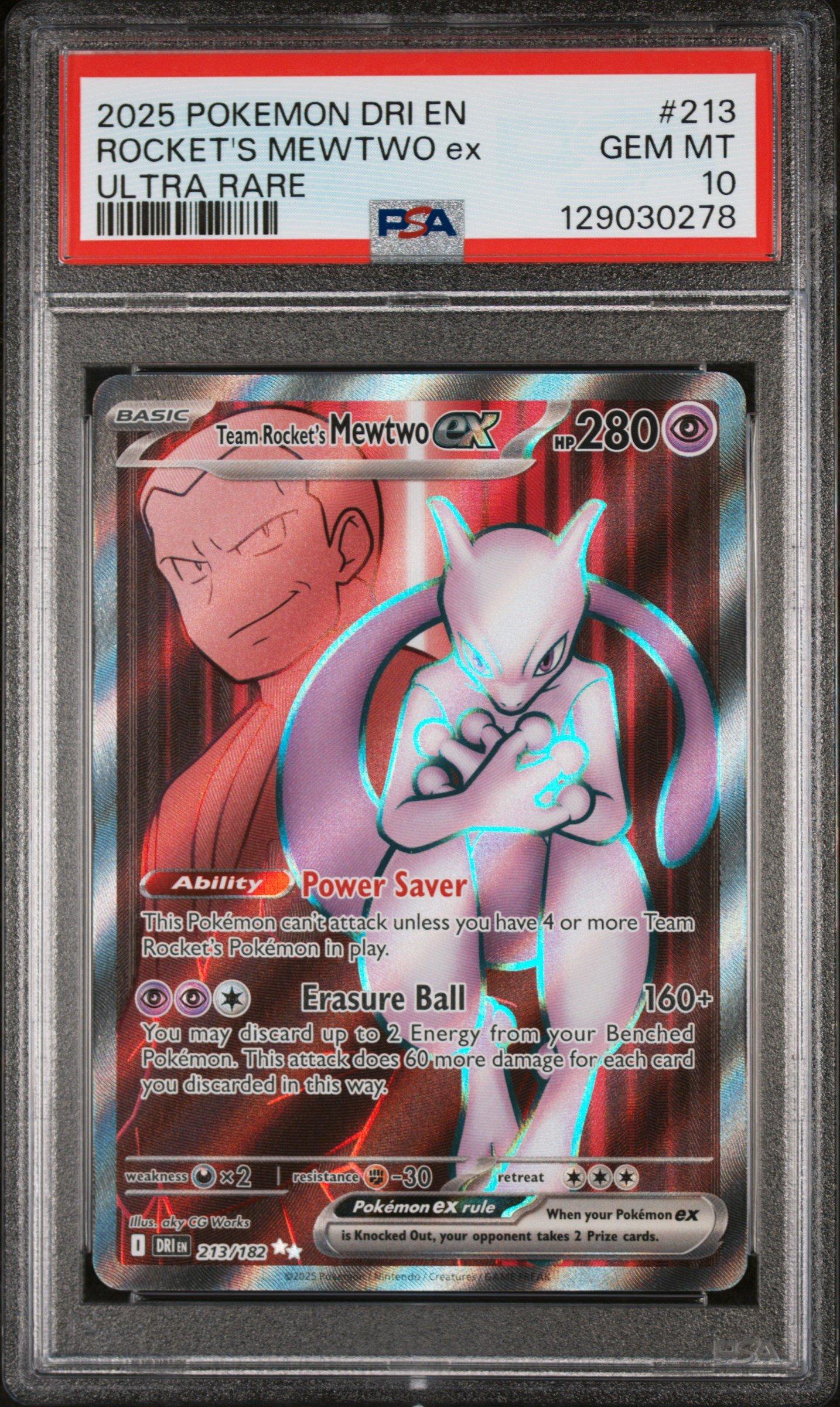 2025 Pokemon Dri En-destined Rivals 213 Team Rocket's Mewtwo Ex
