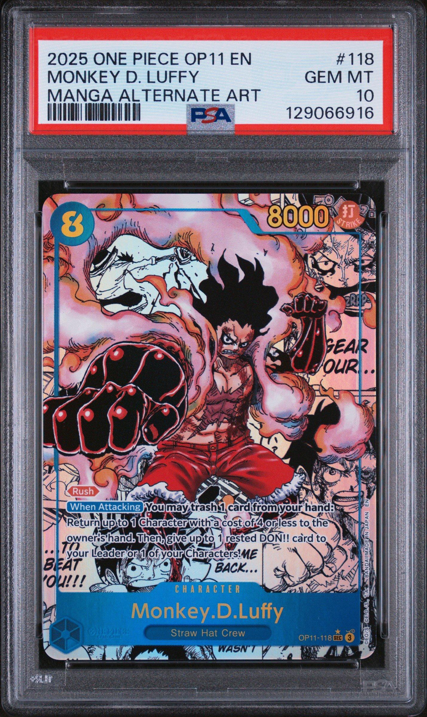 2025 One Piece Op11-a Fist Of Divine Speed 118 Monkey D. Luffy