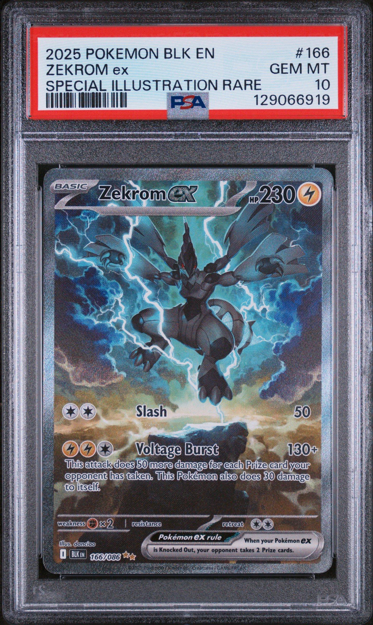 2025 Pokemon Blk En-black Bolt 166 Zekrom Ex Special Illustration