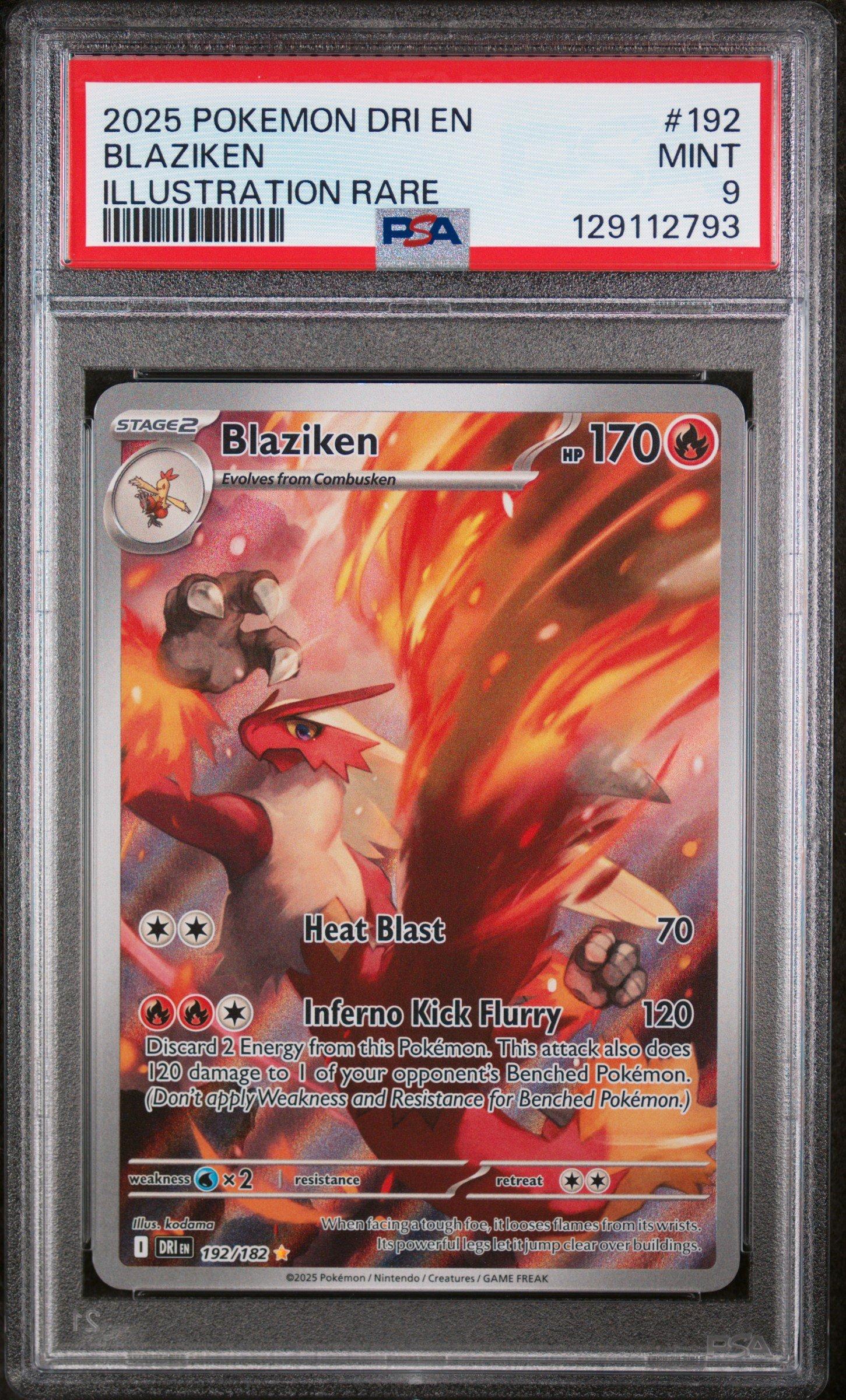 2025 Pokemon Dri En-destined Rivals 192 Blaziken Illustration Rare