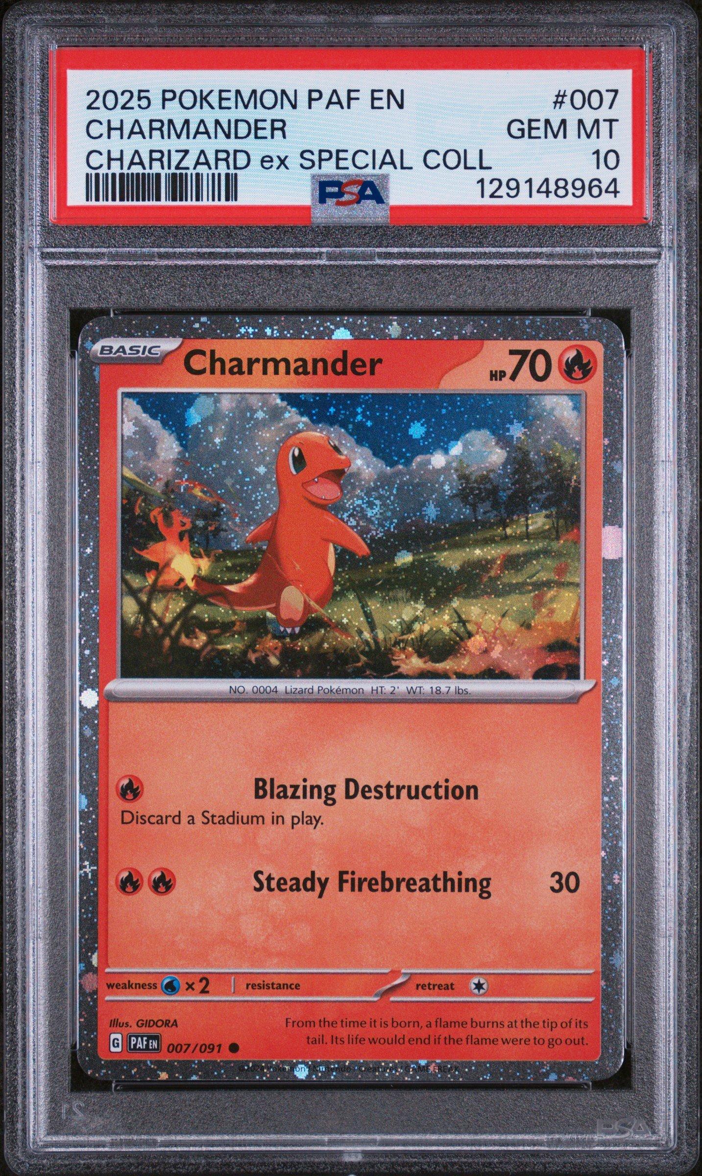 2025 Pokemon Paf En-paldean Fates 007 Charmander Charizard Ex