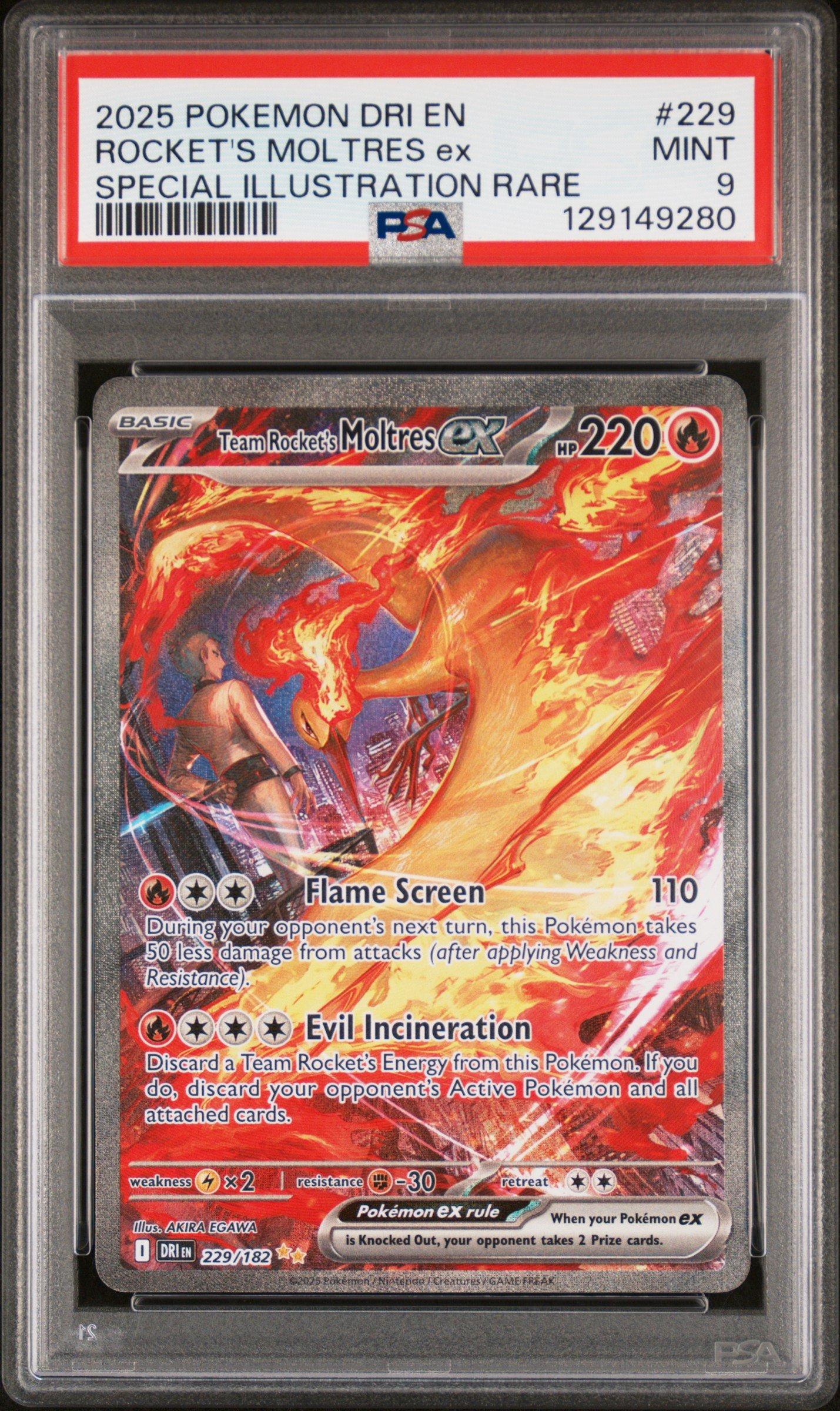 2025 Pokemon Dri En-destined Rivals 229 Team Rocket's Moltres Ex