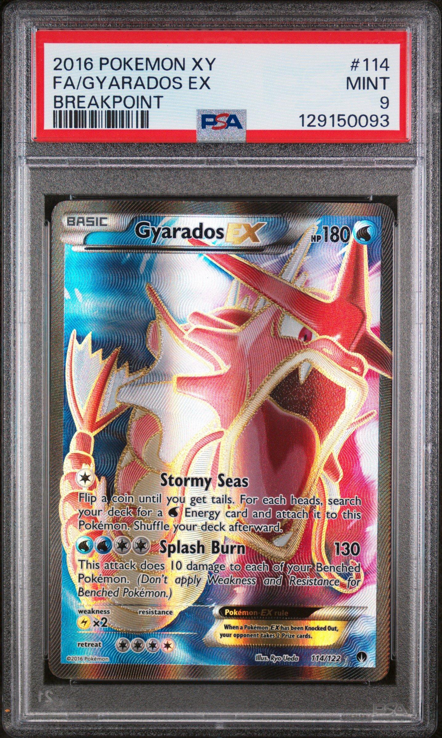 2016 Pokemon Xy Breakpoint 114 Full Art/gyarados Ex PSA 9 Graded