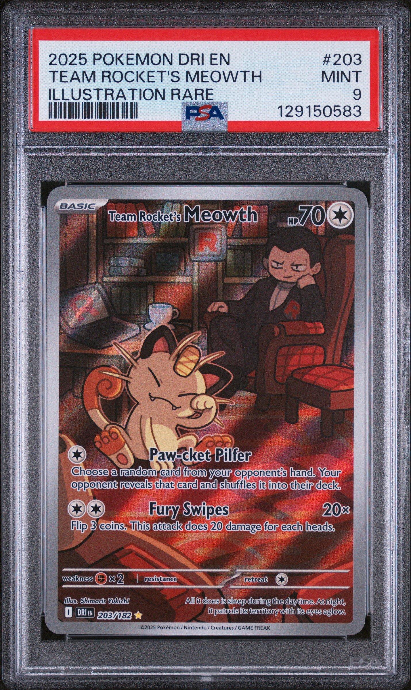2025 Pokemon Dri En-destined Rivals 203 Team Rocket's Meowth