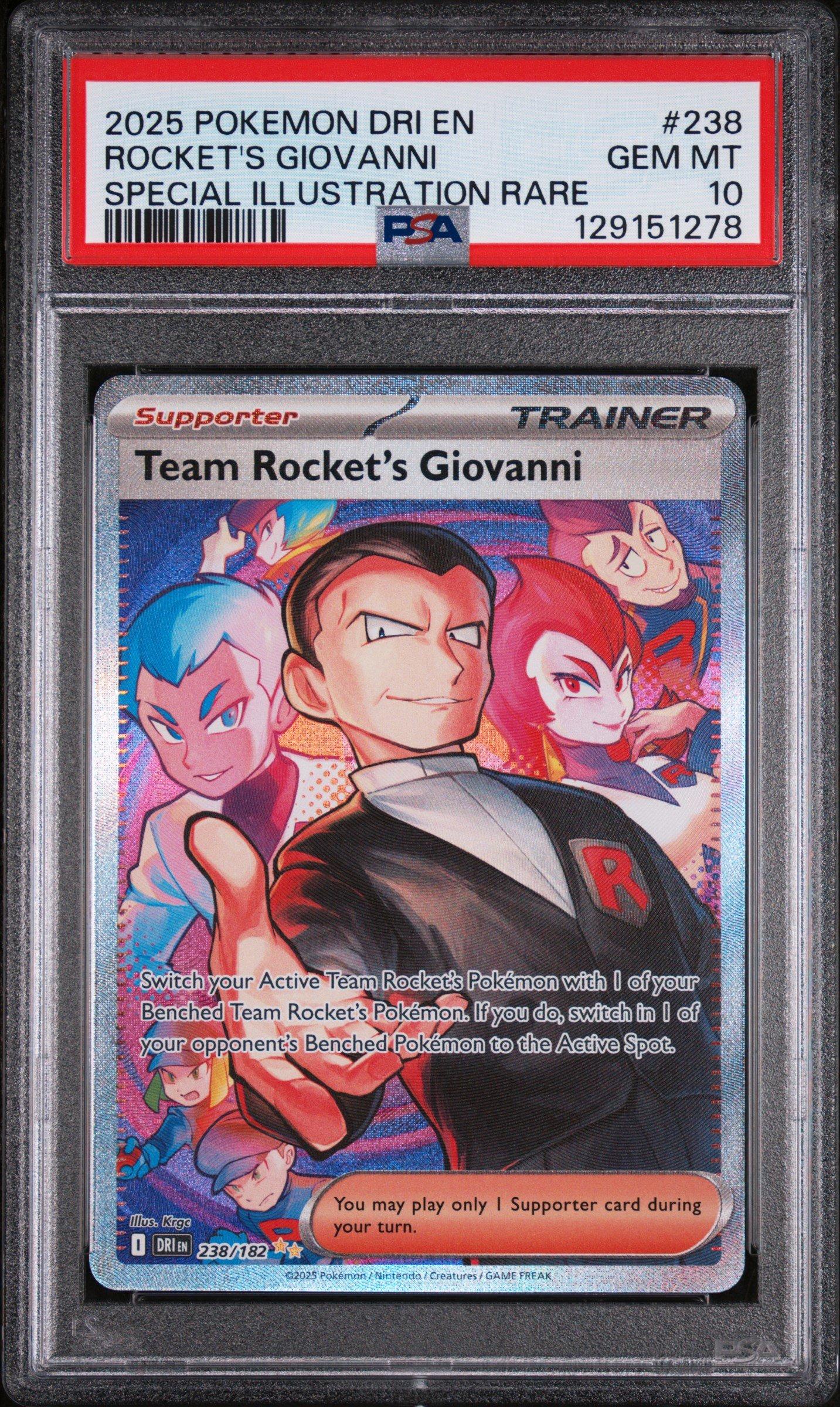 2025 Pokemon Dri En-destined Rivals 238 Team Rocket's Giovanni Special Illustration  Rare PSA 10 Graded Card | GameStop