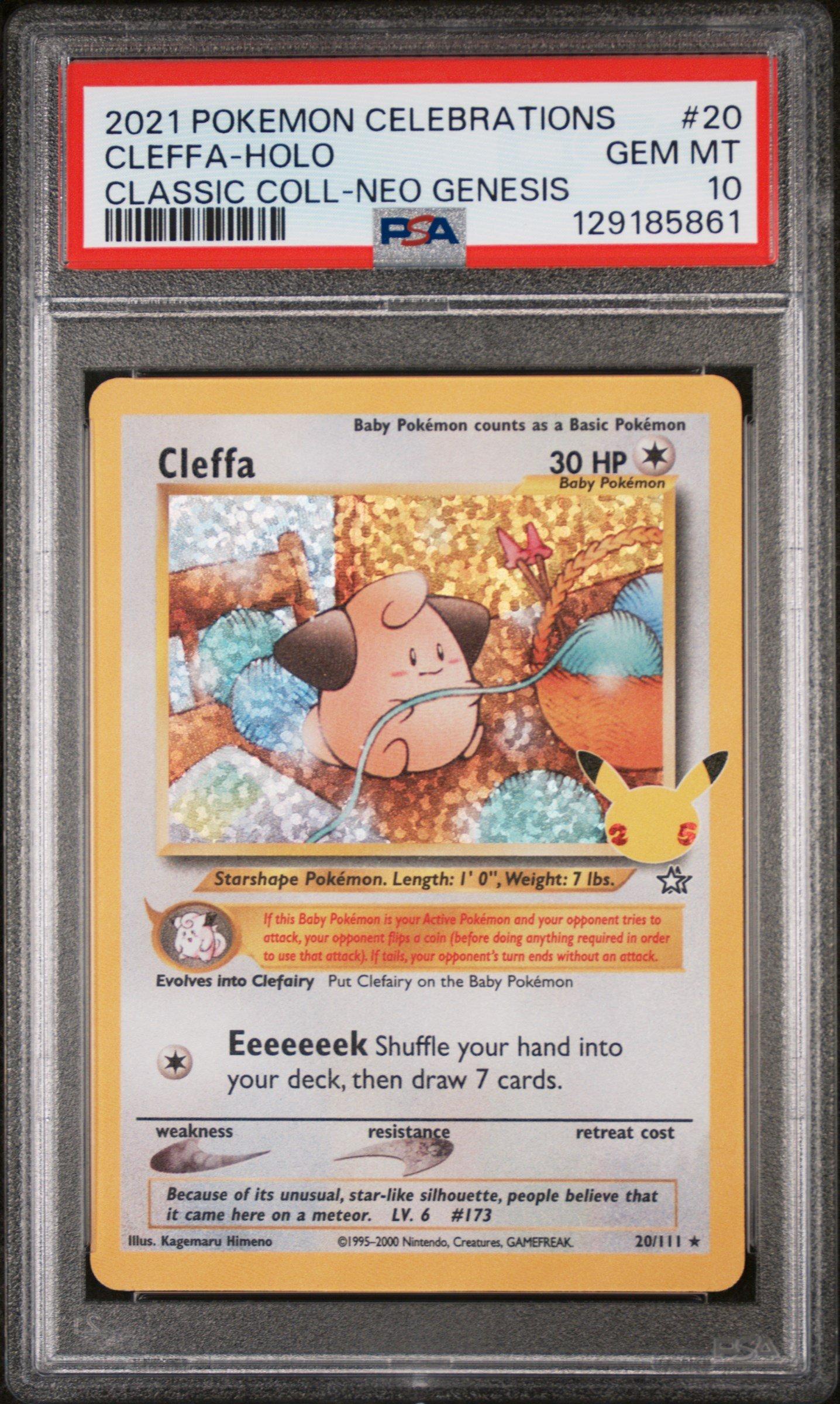 2021 Pokemon Celebrations Classic Collection 20 Cleffa-holo PSA 10