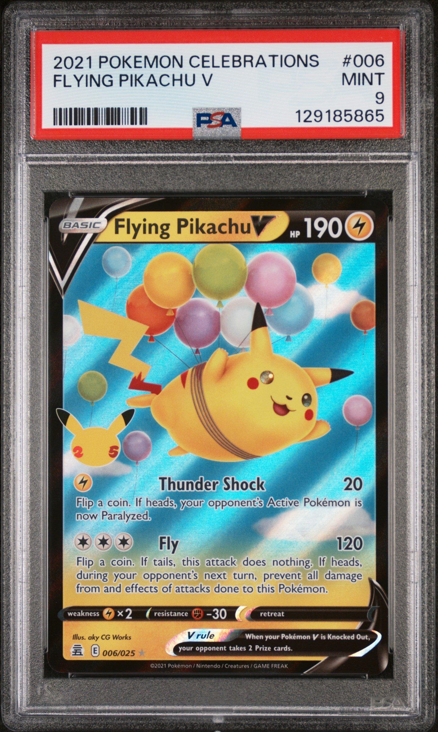 2021 Pokemon Celebrations 006 Flying Pikachu V PSA 9 Graded Card