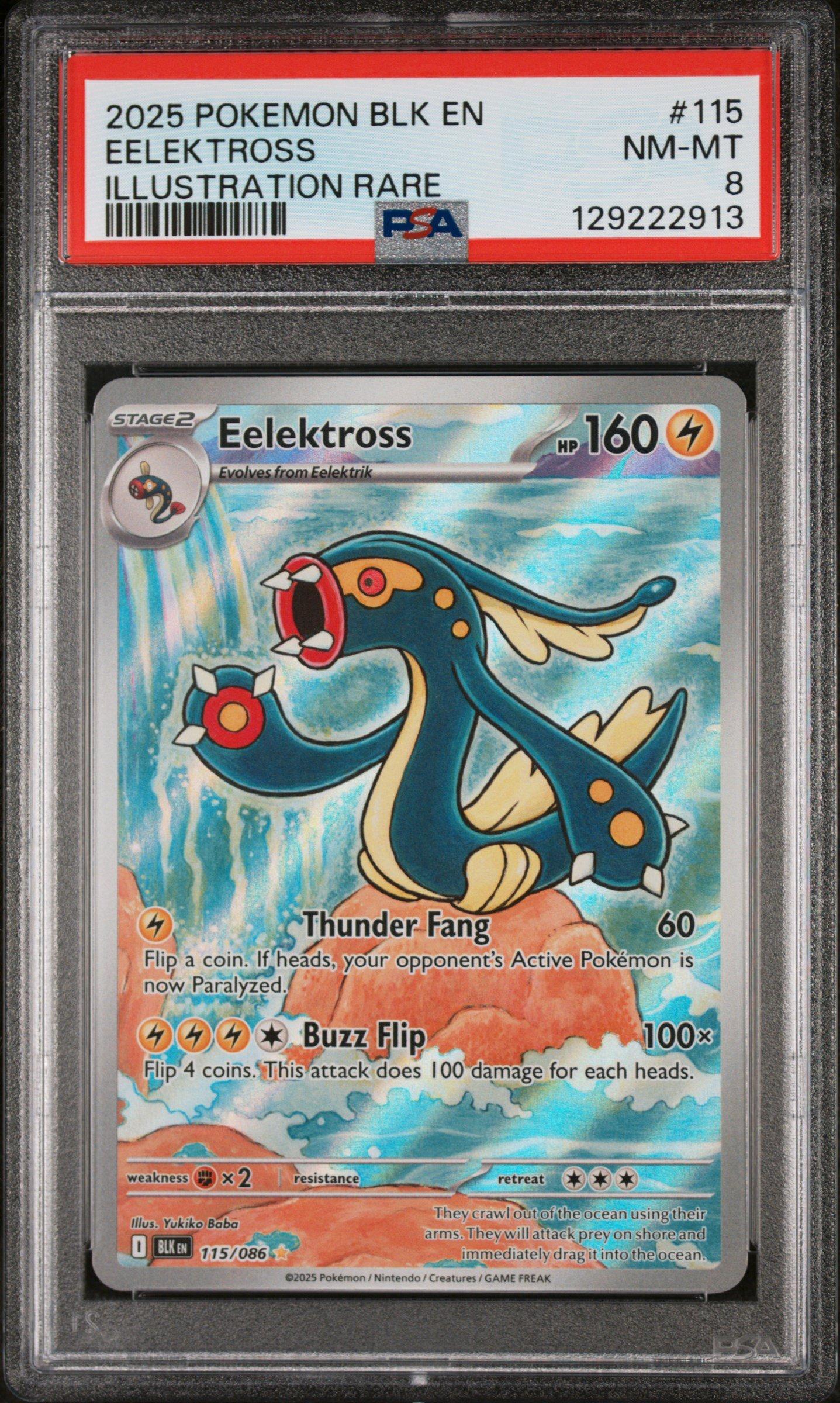 2025 Pokemon Blk En-black Bolt 115 Eelektross Illustration Rare PSA
