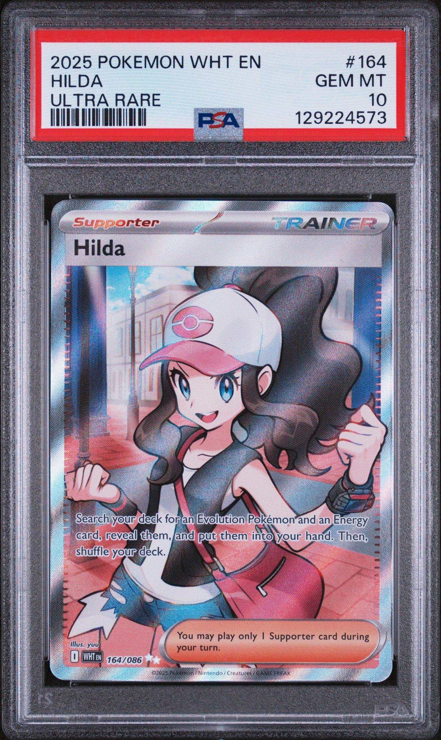 2025 Pokemon Wht En-white Flare 164 Hilda Ultra Rare PSA 10 Graded