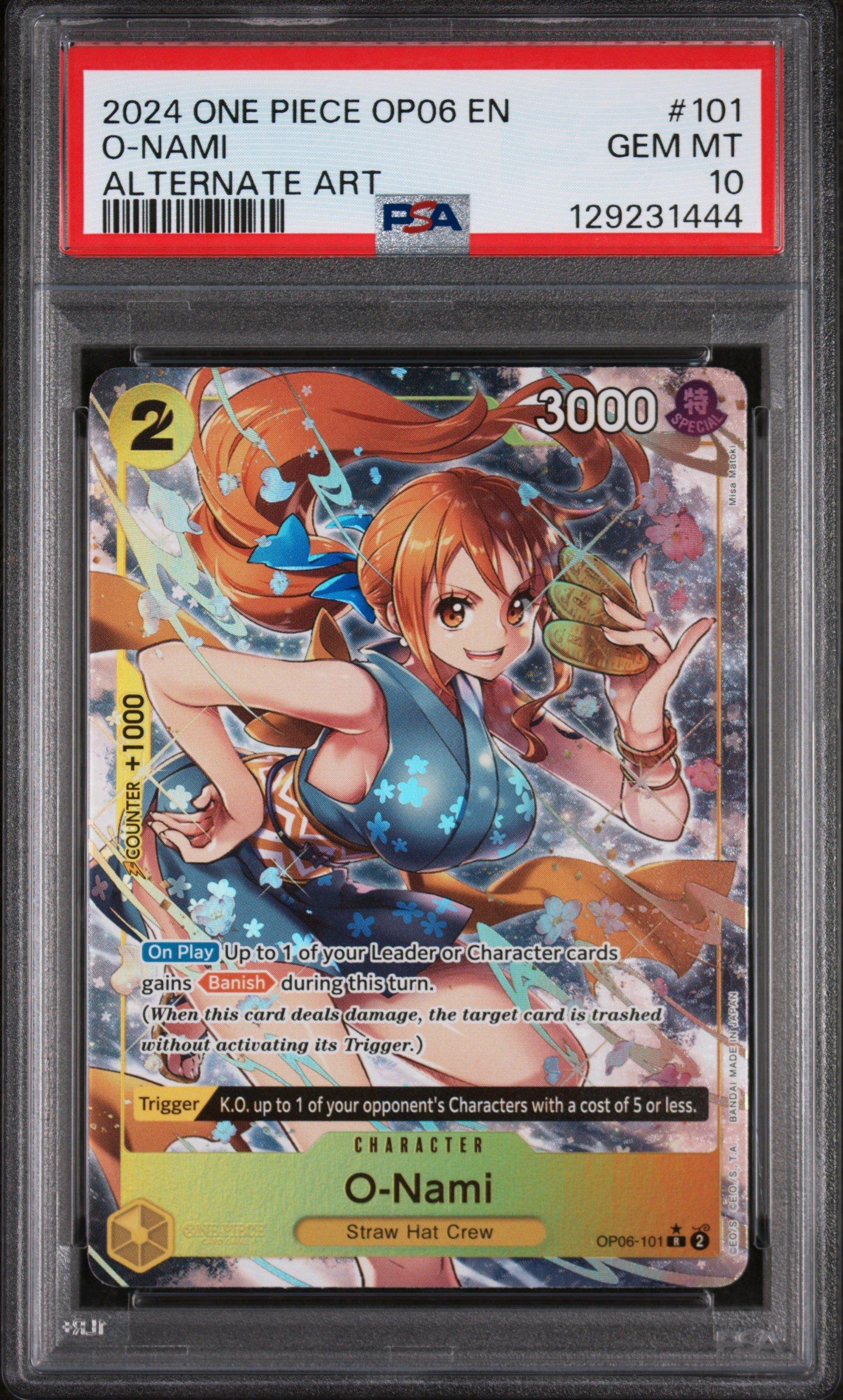 2024 One Piece Op06-wings Of The Captain 101 O-nami Alternate Art PSA 10