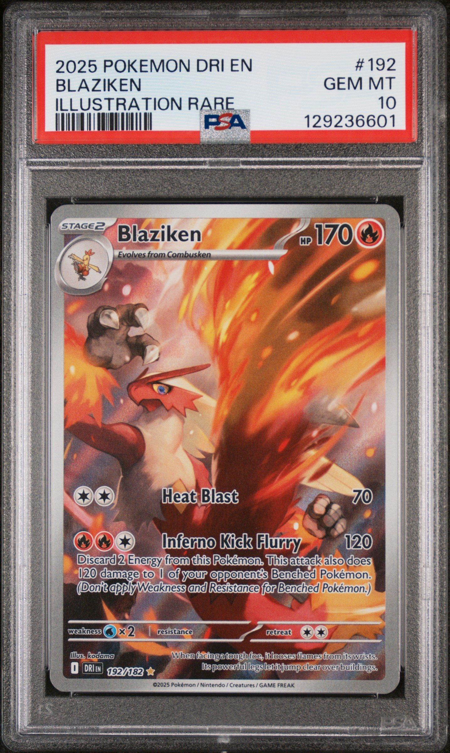 2025 Pokemon Dri En-destined Rivals 192 Blaziken Illustration Rare