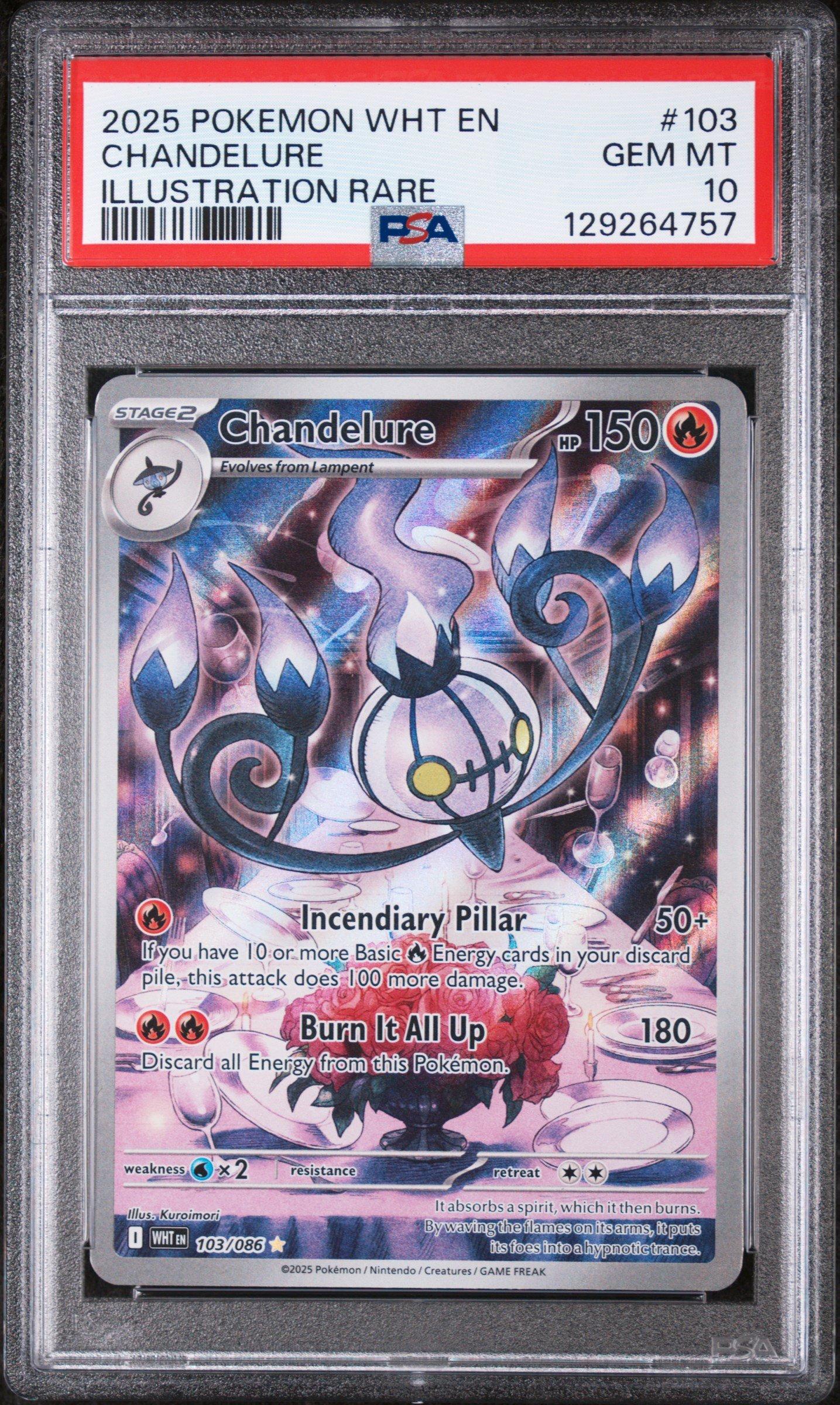 2025 Pokemon Wht En-white Flare 103 Chandelure Illustration Rare