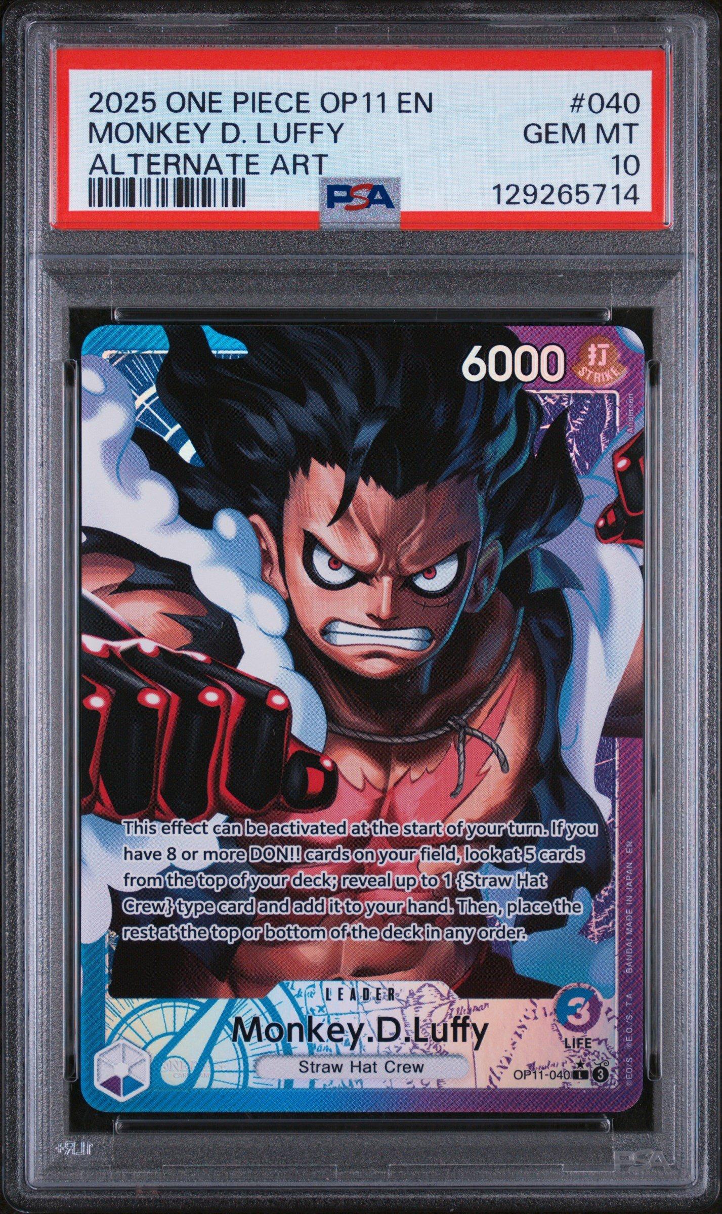 ONE PIECE DAY'25 GEM MT 10 カード Encased. Preserved. Perfect. 2023 One Piece JPN 043 Monkey D