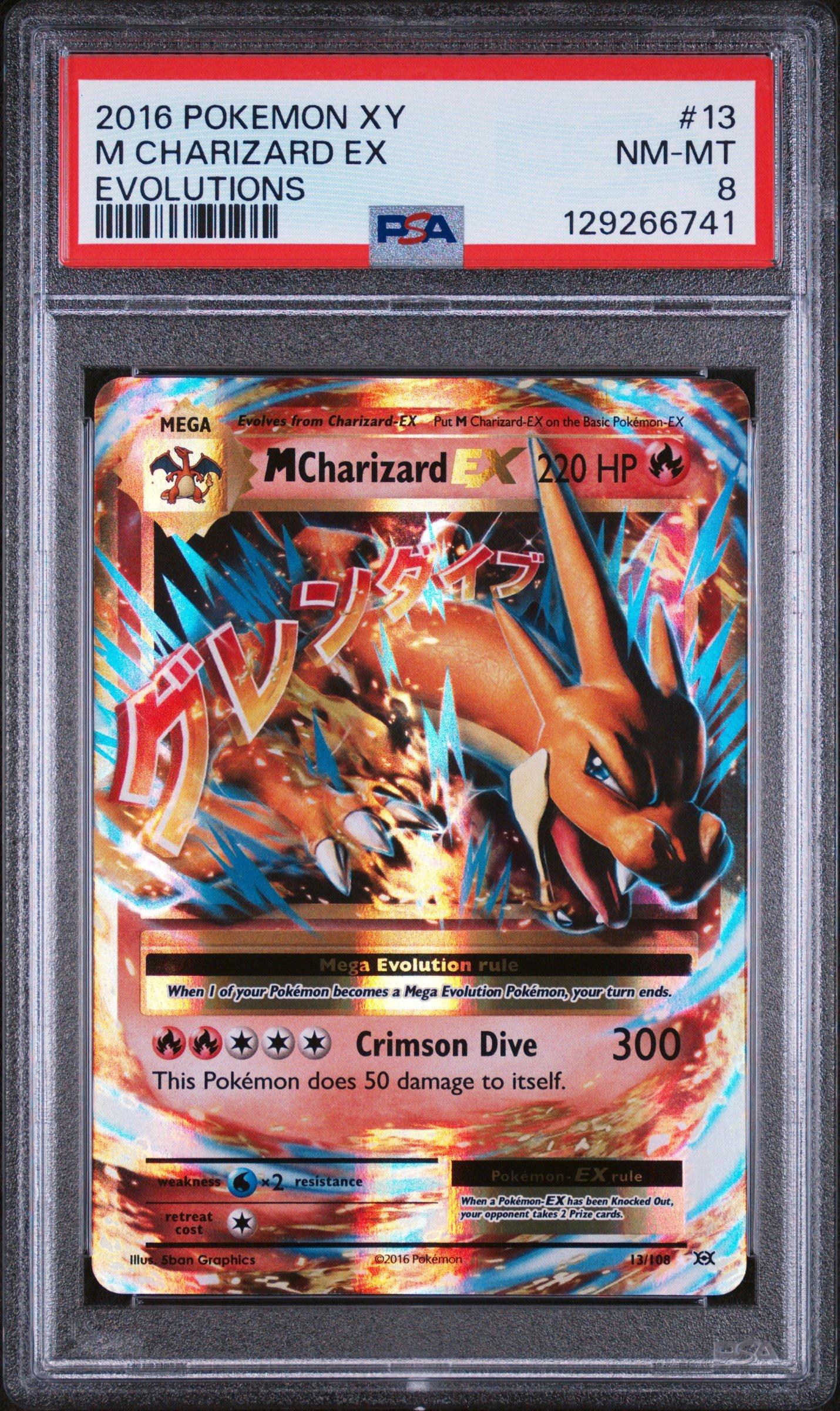 2016 Pokemon Xy Evolutions 13 M Charizard Ex PSA 8 Graded Card