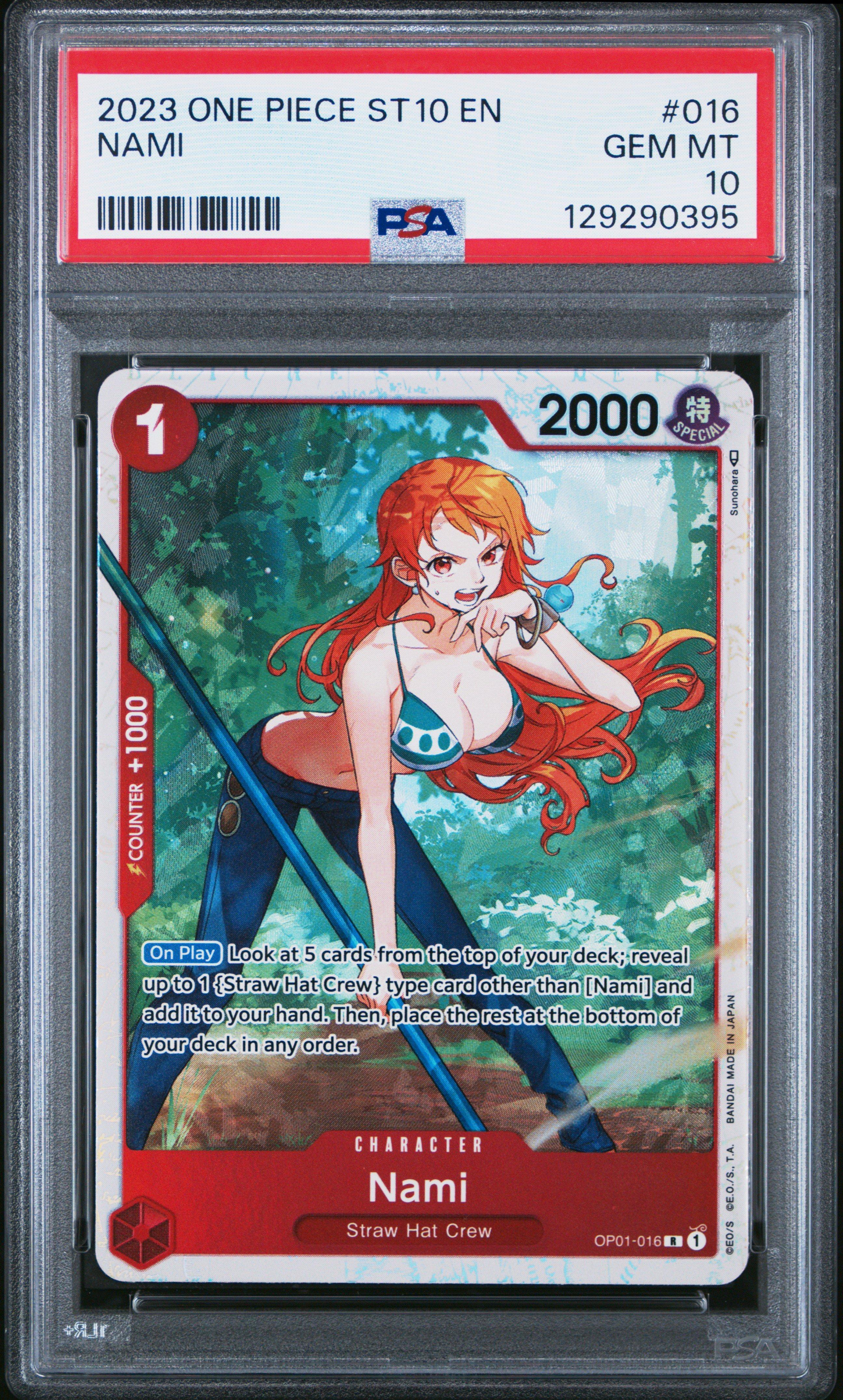 2023 One Piece Ultra Deck St10-the Three Captains 016 Nami PSA 10