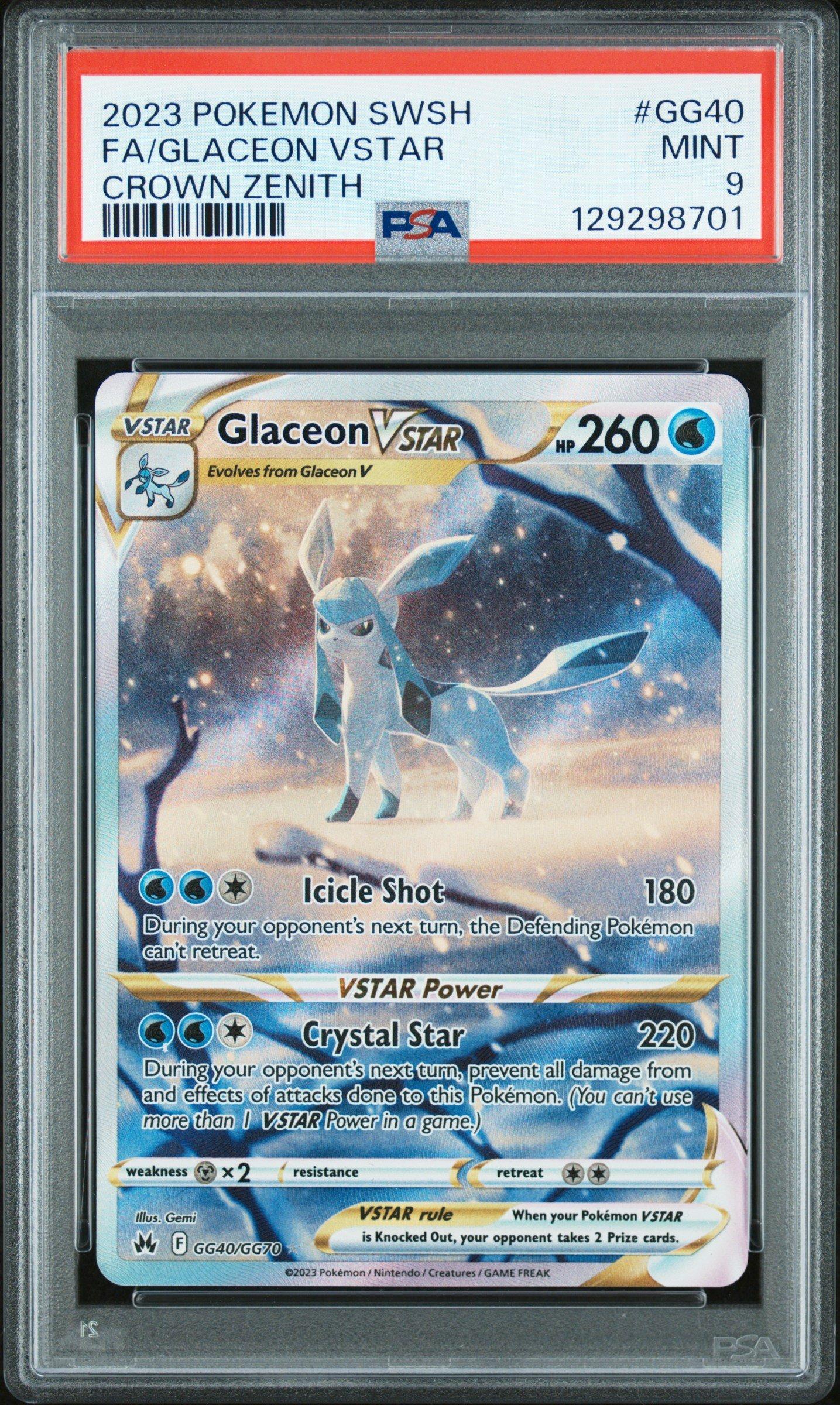 2023 Pokemon Sword And Shield Crown Zenith Fa/Glaceon Vstar Crown Zenith PSA 9