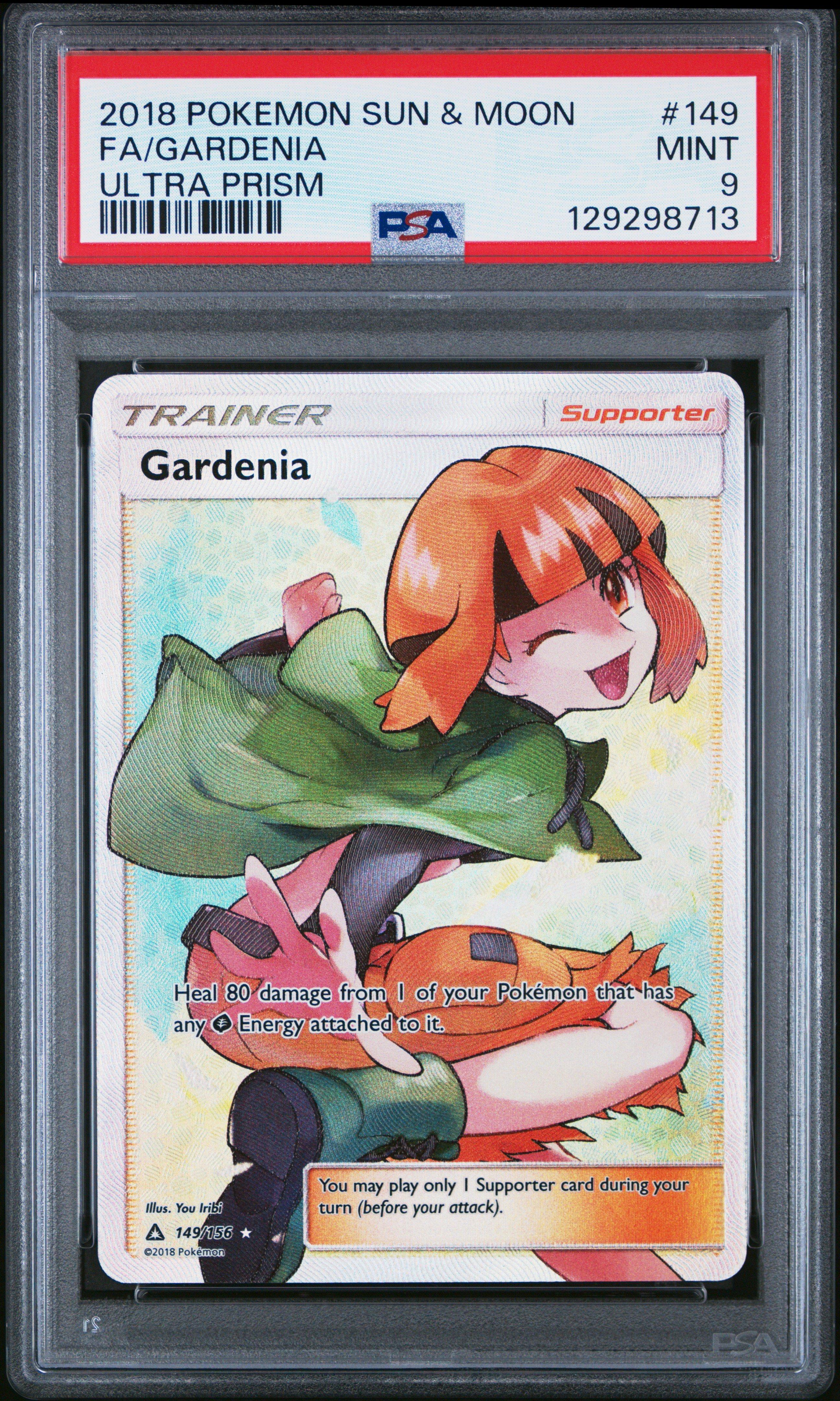 2018 Pokemon Sun & Moon Ultra Prism 149 Full Art/gardenia PSA 9