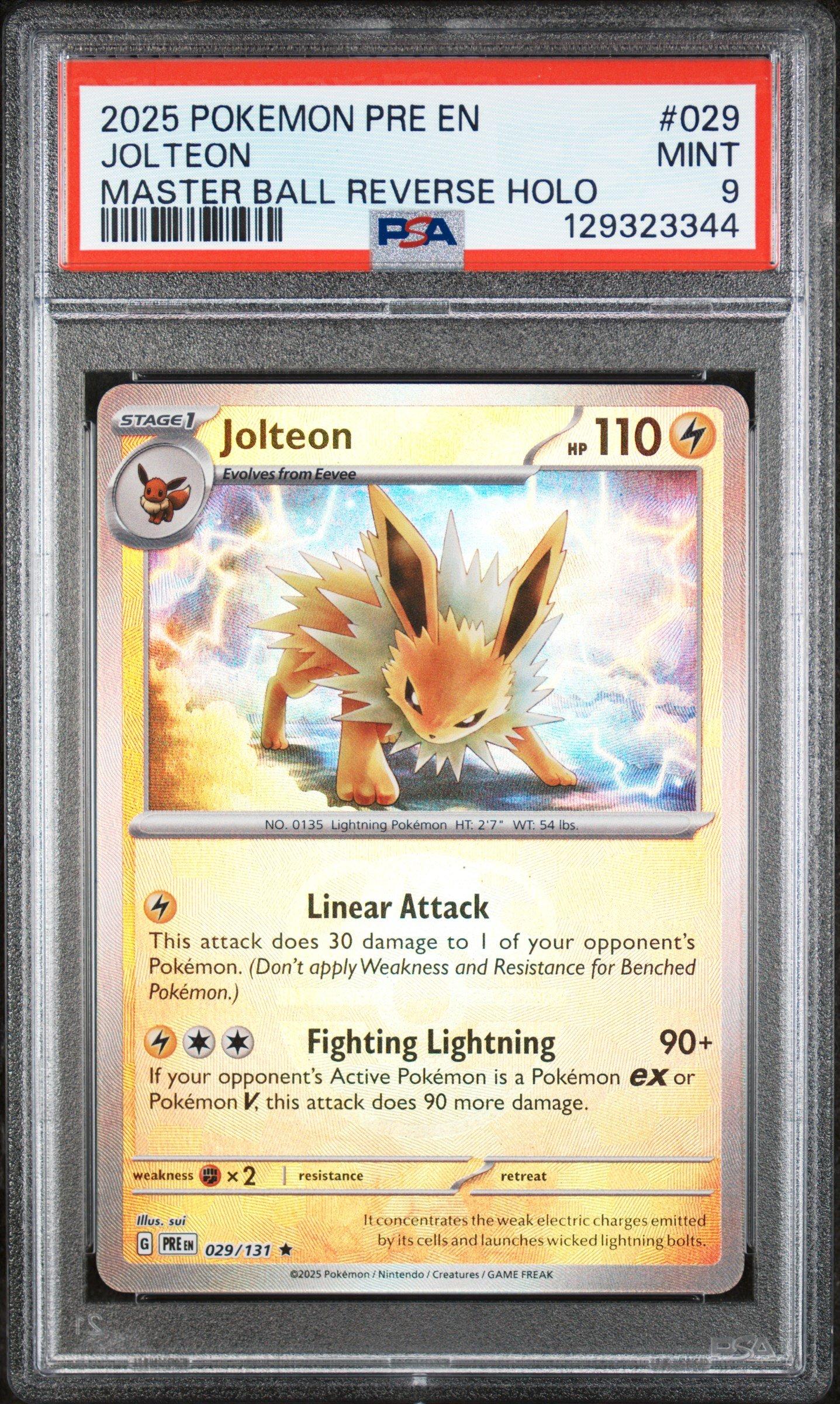 2025 Pokemon Pre En-prismatic Evolutions 029 Jolteon Master Ball