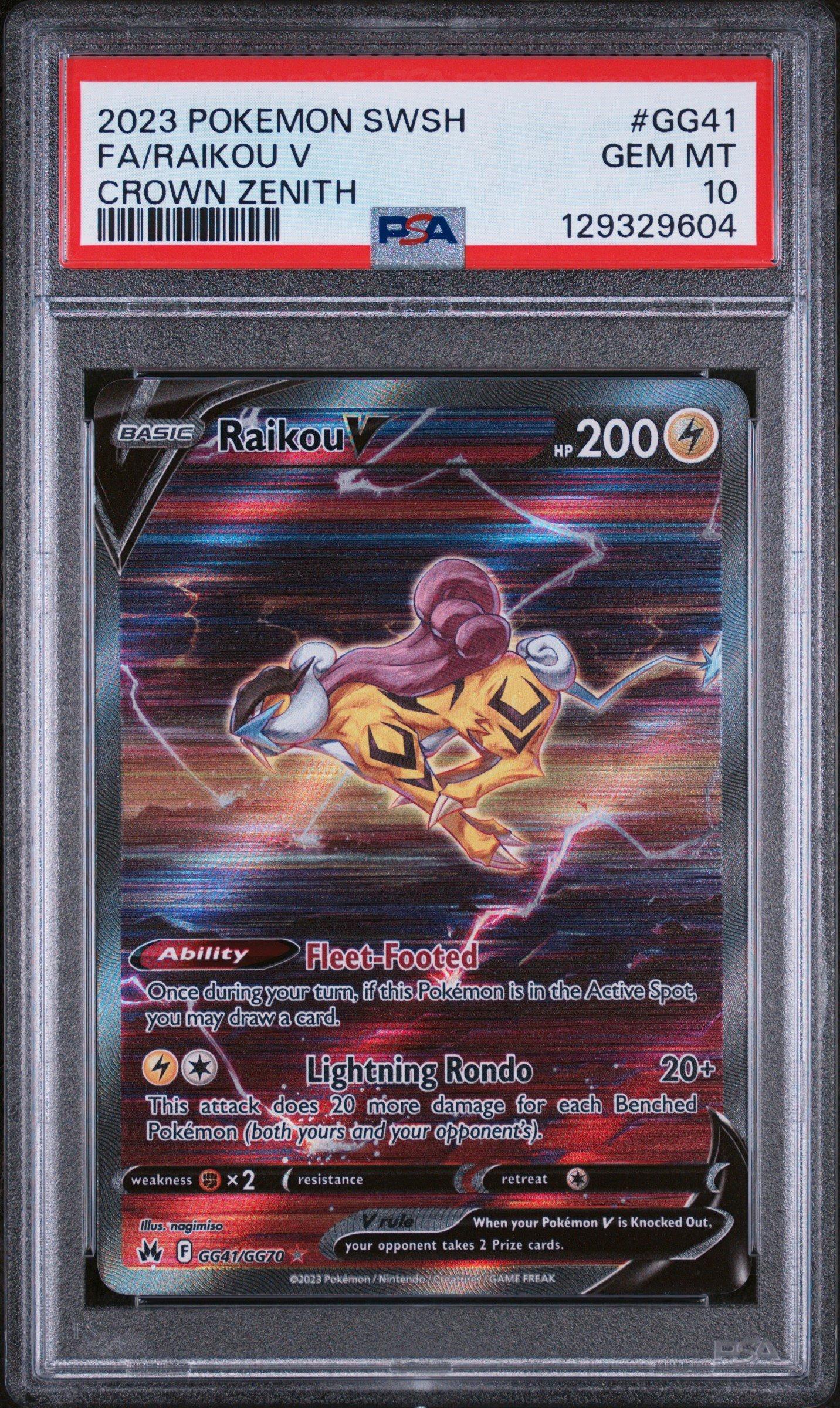 2023 Pokemon Sword And Shield Crown Zenith Gg41 Full Art/raikou V