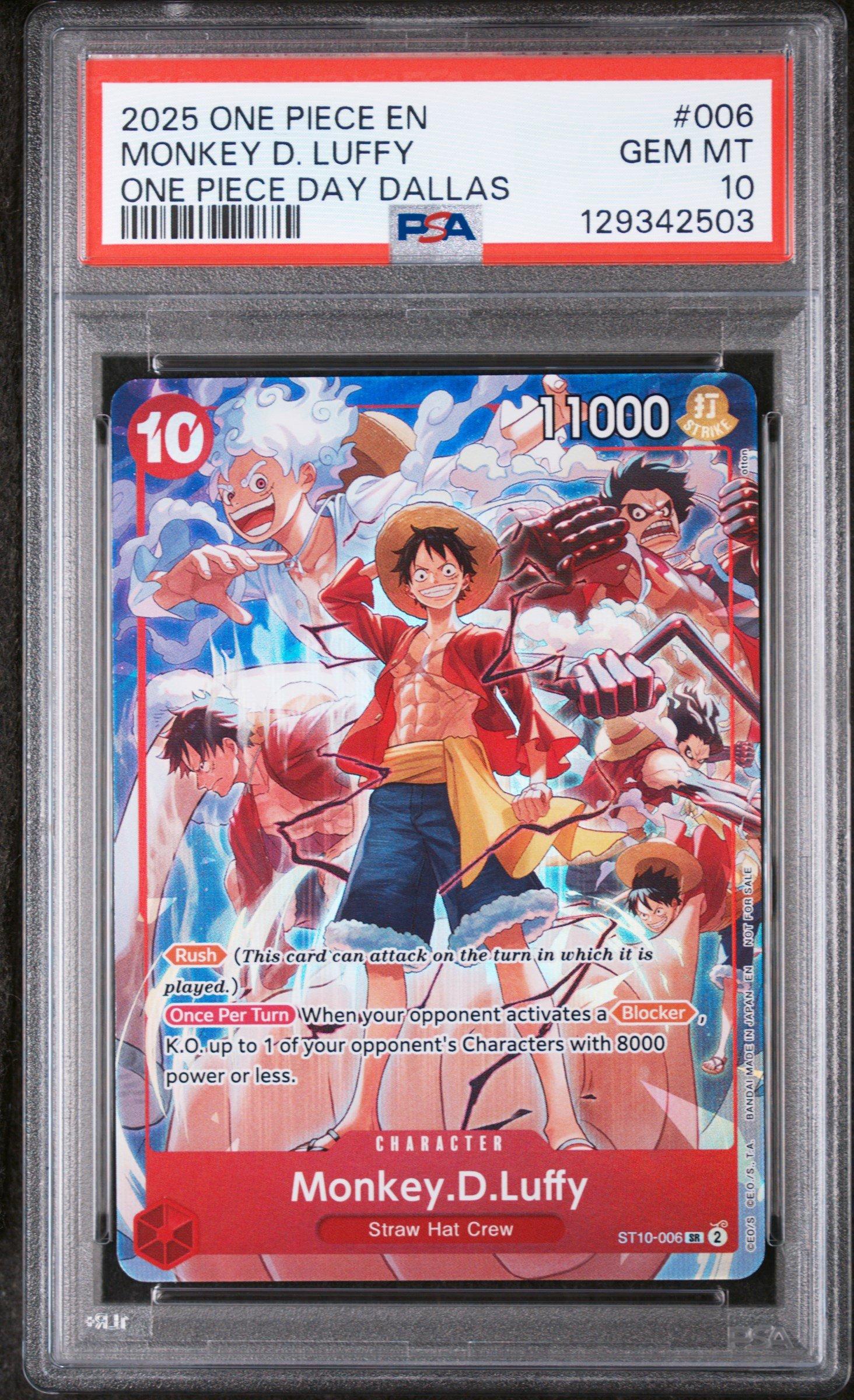 2025 One Piece Promos 006 Monkey D. Luffy One Piece Day Dallas PSA