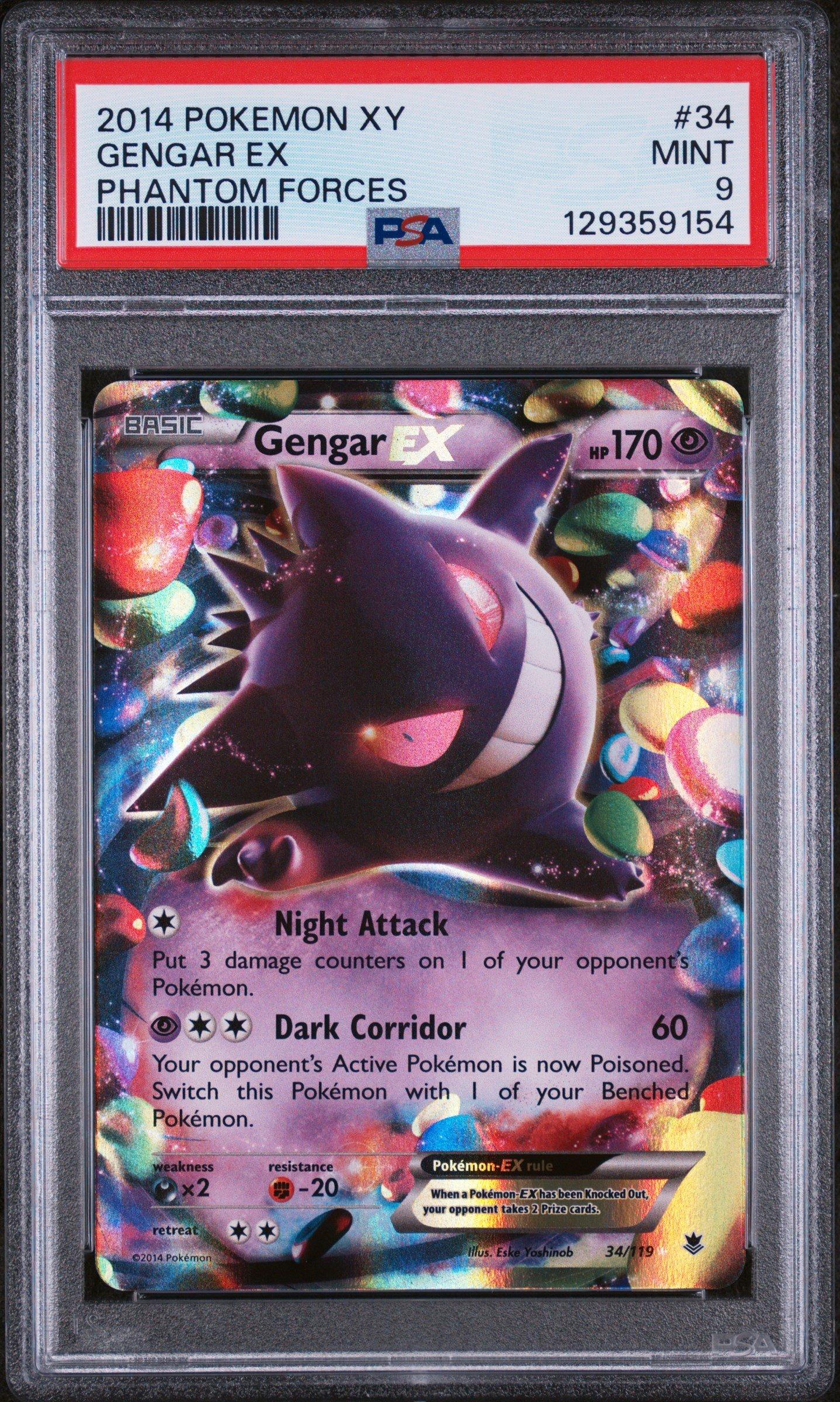 2014 Pokemon Xy Phantom Forces 34 Gengar Ex PSA 9 | GameStop