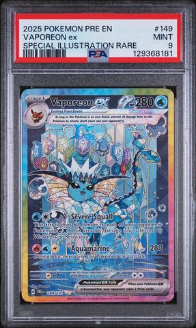 2025 Pokemon Pre En-prismatic Evolutions 023 Vaporeon Ex PSA 10