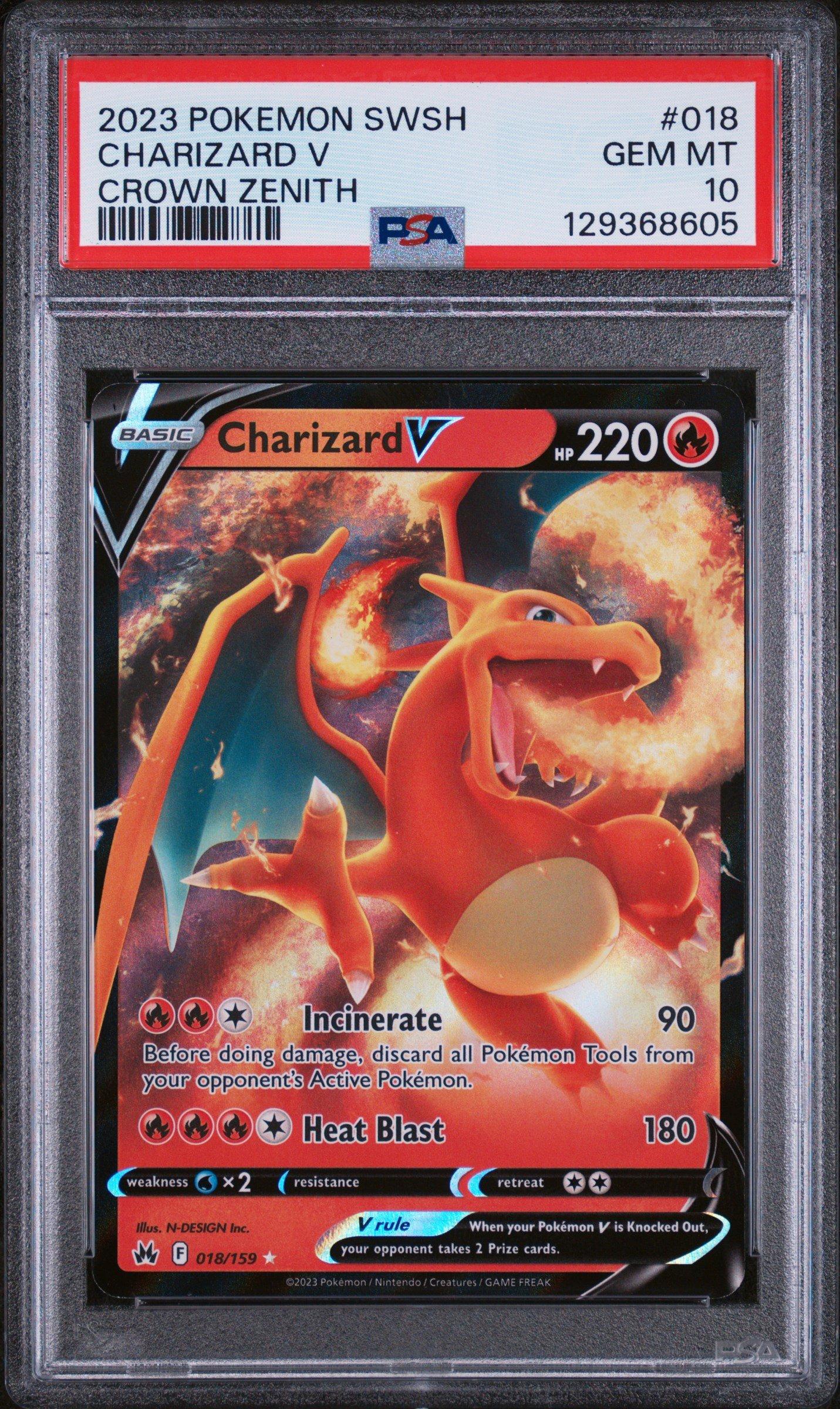 2023 Pokemon Sword And Shield Crown Zenith 018 Charizard V PSA 10