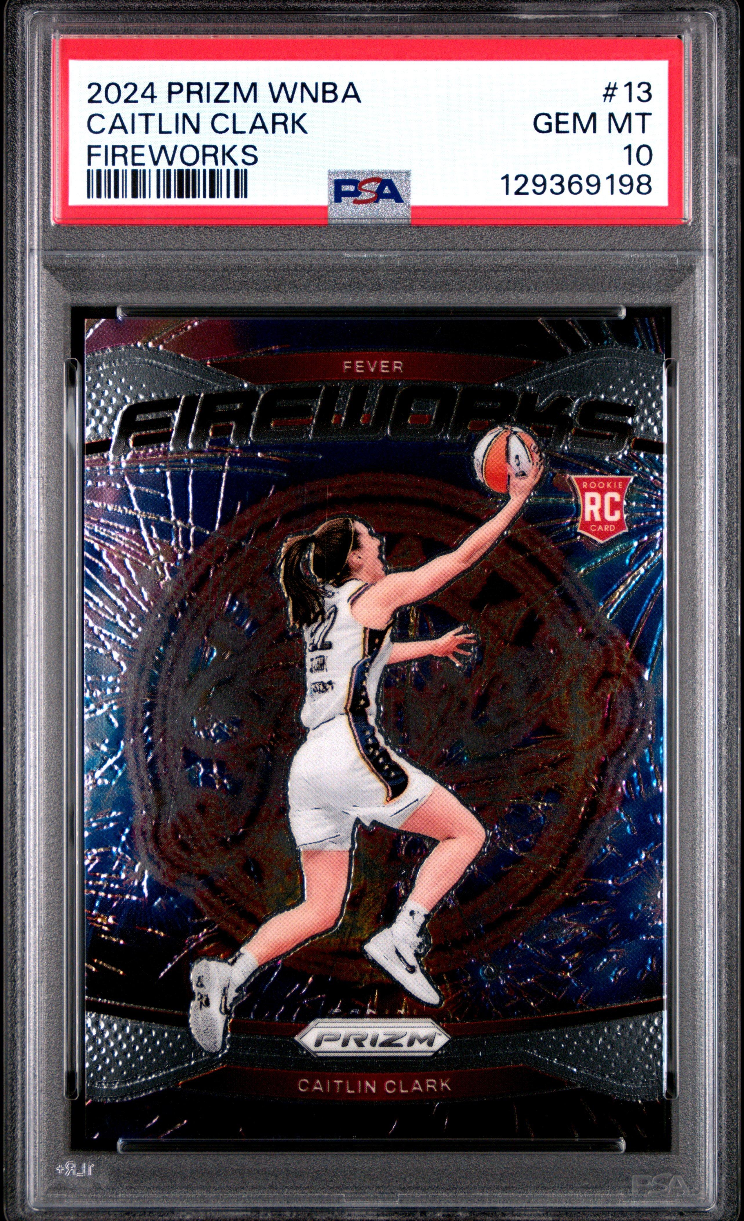 2024 Panini Prizm Wnba Fireworks 13 Caitlin Clark PSA