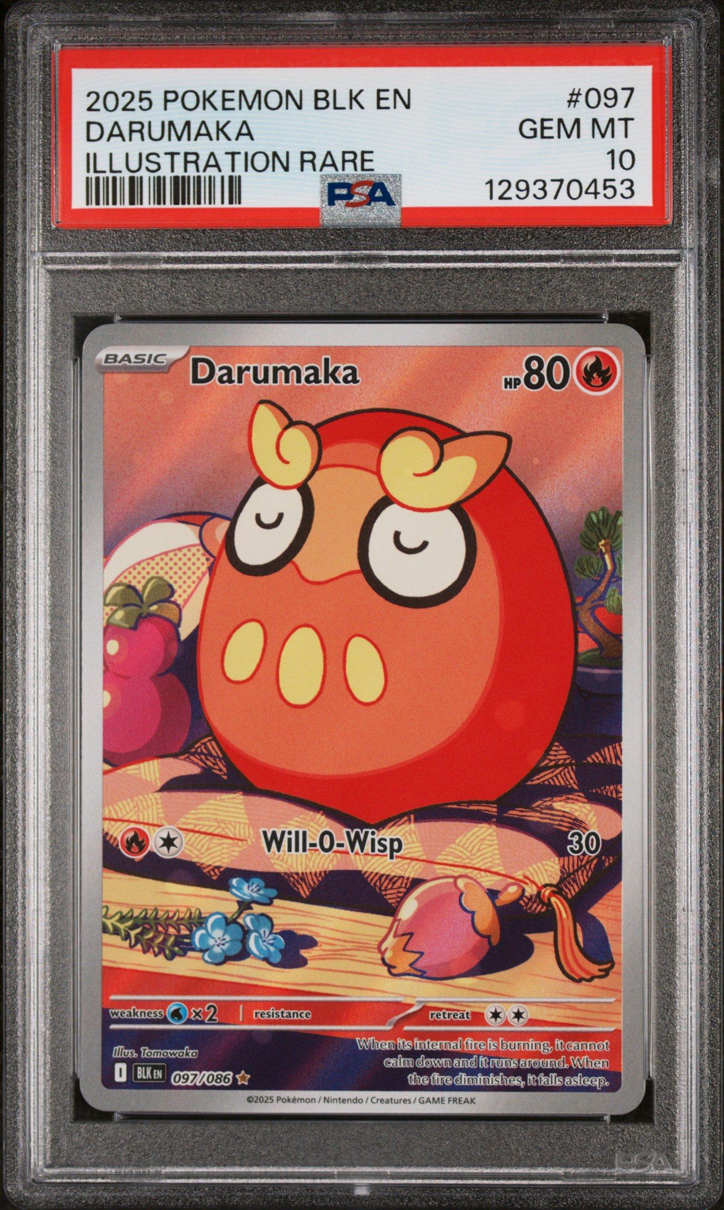 2025 Pokemon Blk En-black Bolt 097 Darumaka Illustration Rare PSA