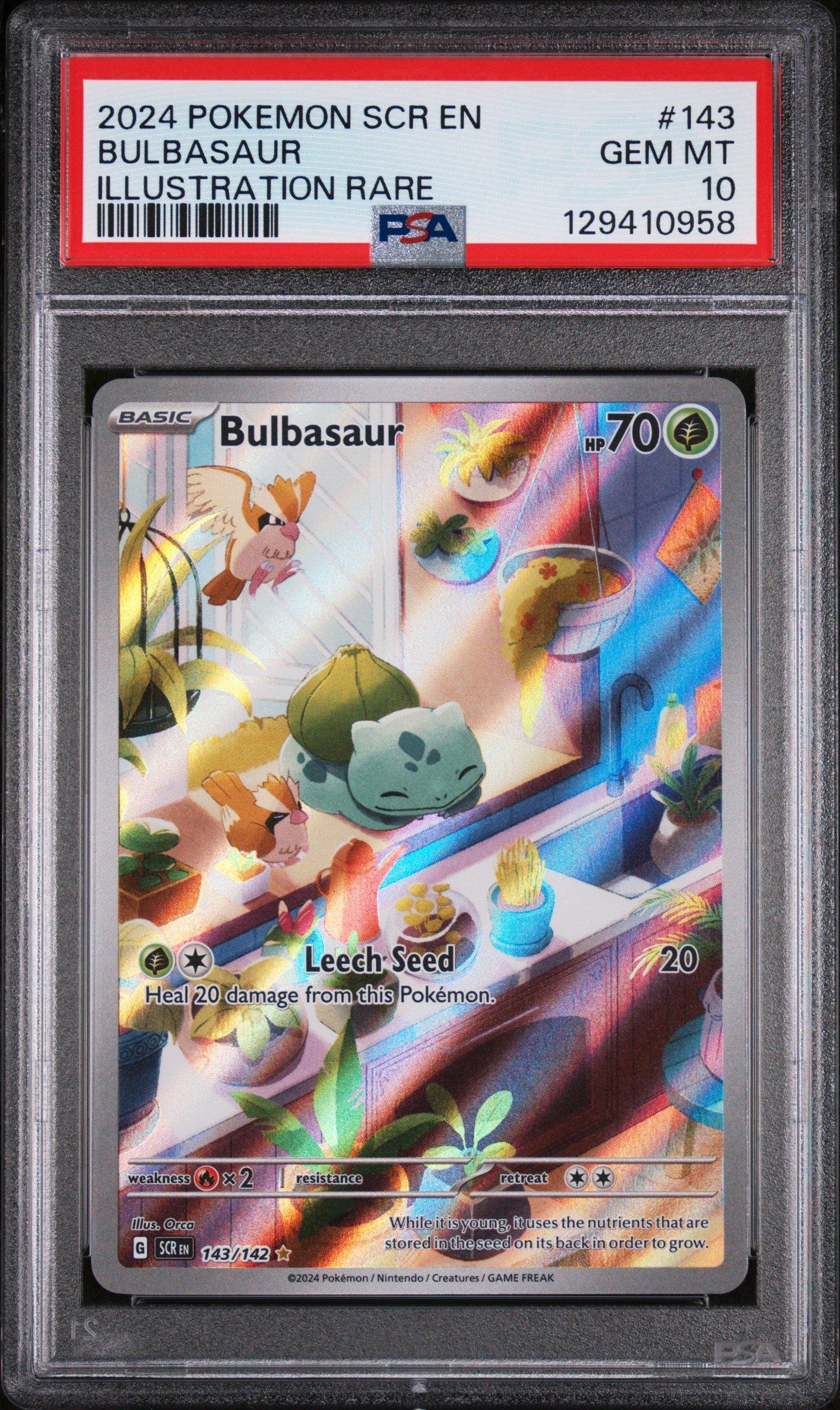 balthazar pokémon card 2024 Pokemon Scr En-stellar Crown 143 Bulbasaur Illustration Rare PSA 10  Graded Card