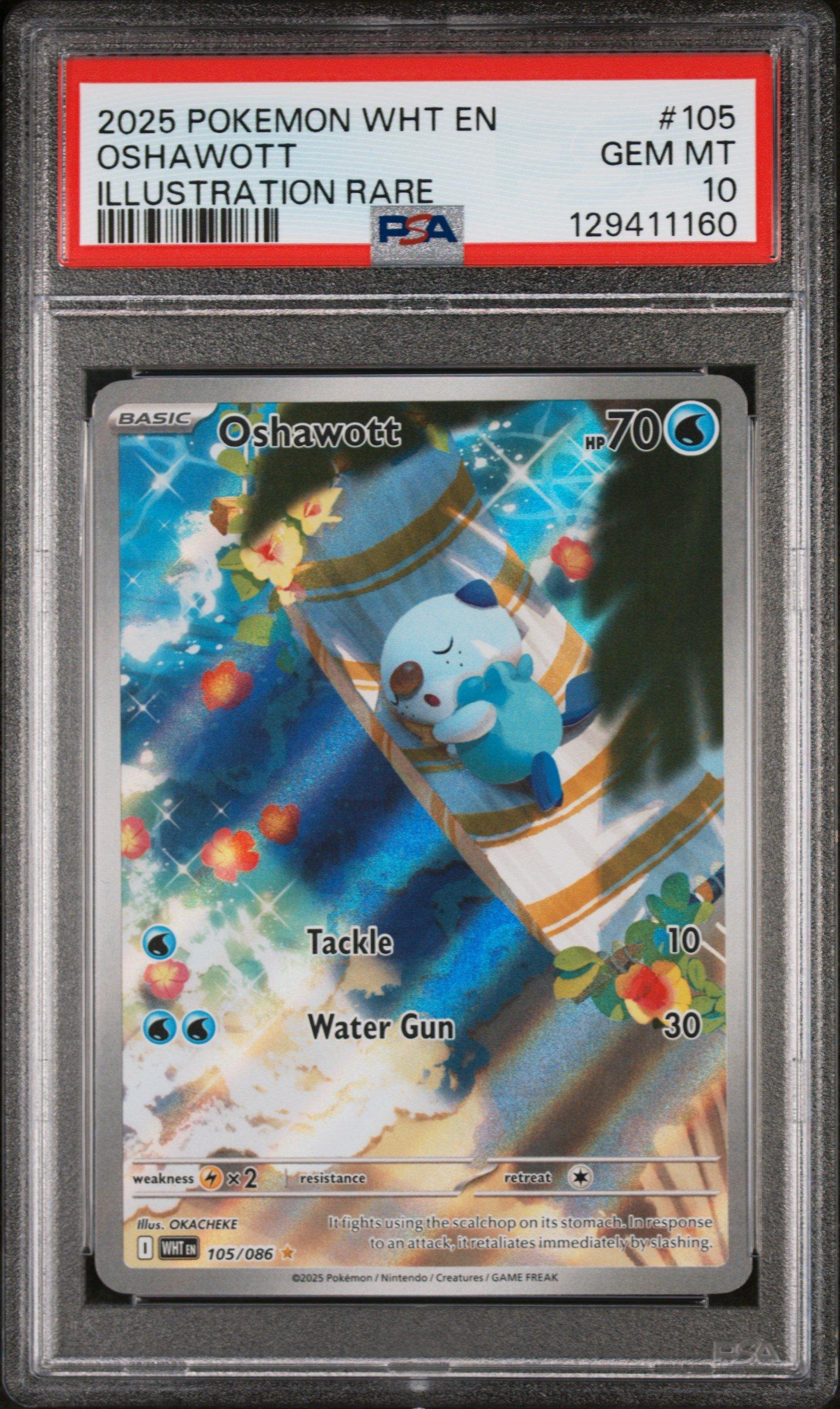 2025 Pokemon Wht En-white Flare 105 Oshawott Illustration Rare PSA
